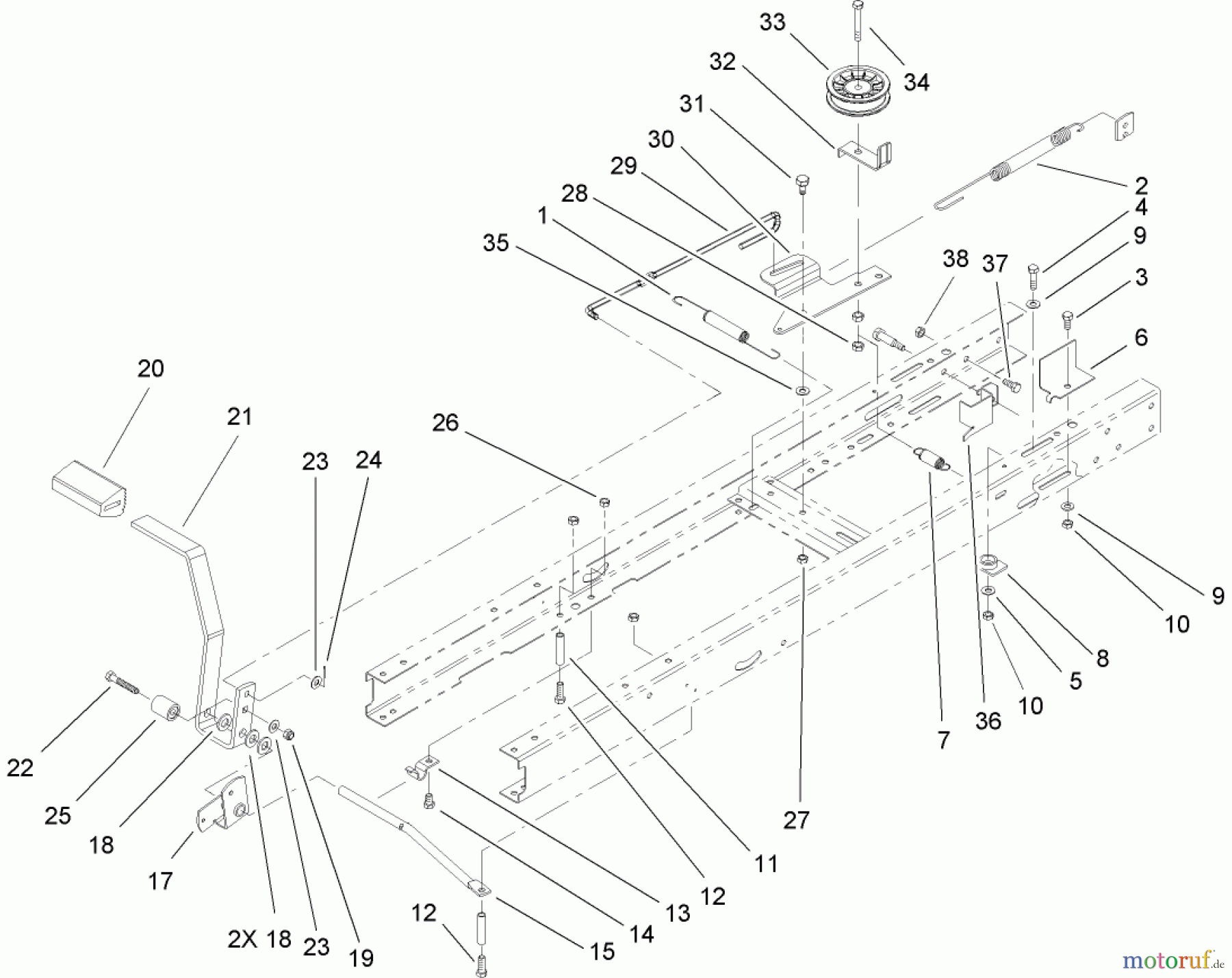  Toro Neu Mowers, Lawn & Garden Tractor Seite 1 71209 (XL 320) - Toro XL 320 Lawn Tractor, 2006 (260000001-260999999) TRACTION CLUTCH ASSEMBLY