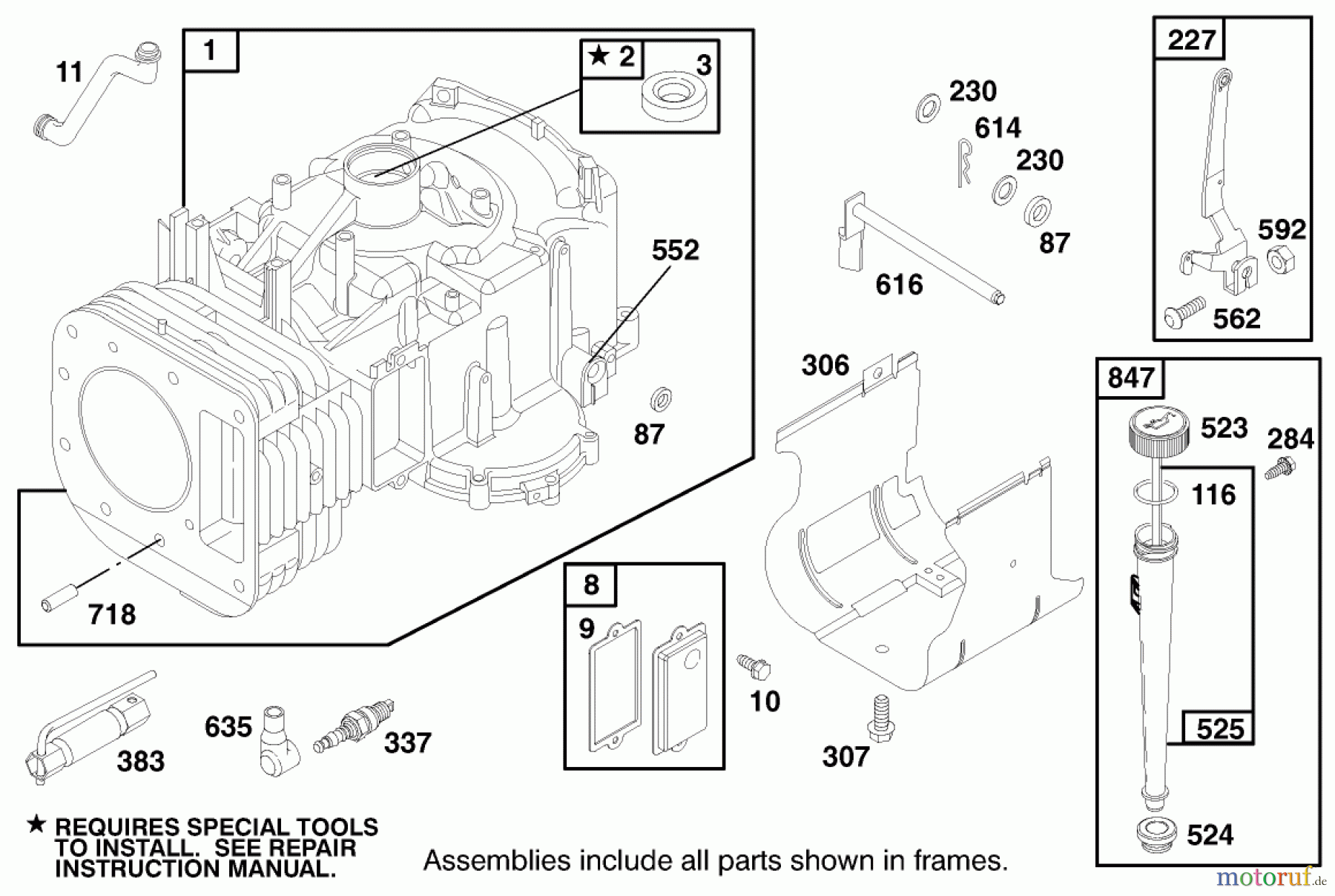 Toro Neu Mowers, Lawn & Garden Tractor Seite 1 71215 (14-38HXL) - Toro 14-38HXL Lawn Tractor, 1998 (8900001-8999999) ENGINE BRIGGS & STRATTON MODEL 28N707-1131-E1 #1