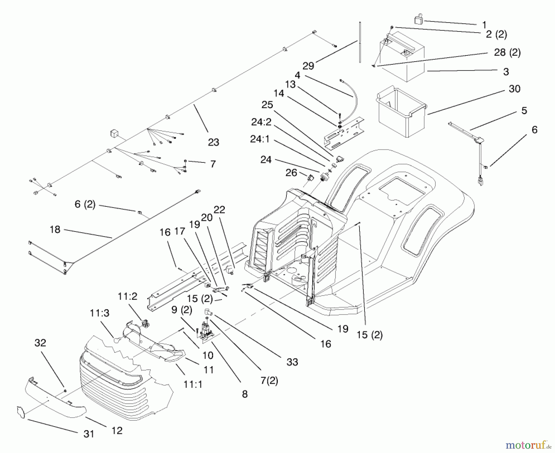 Toro Neu Mowers, Lawn & Garden Tractor Seite 1 71219 (14-38HXL) - Toro 14-38HXL Lawn Tractor, 1998 (8900001-8999999) ELECTRICAL ASSEMBLY