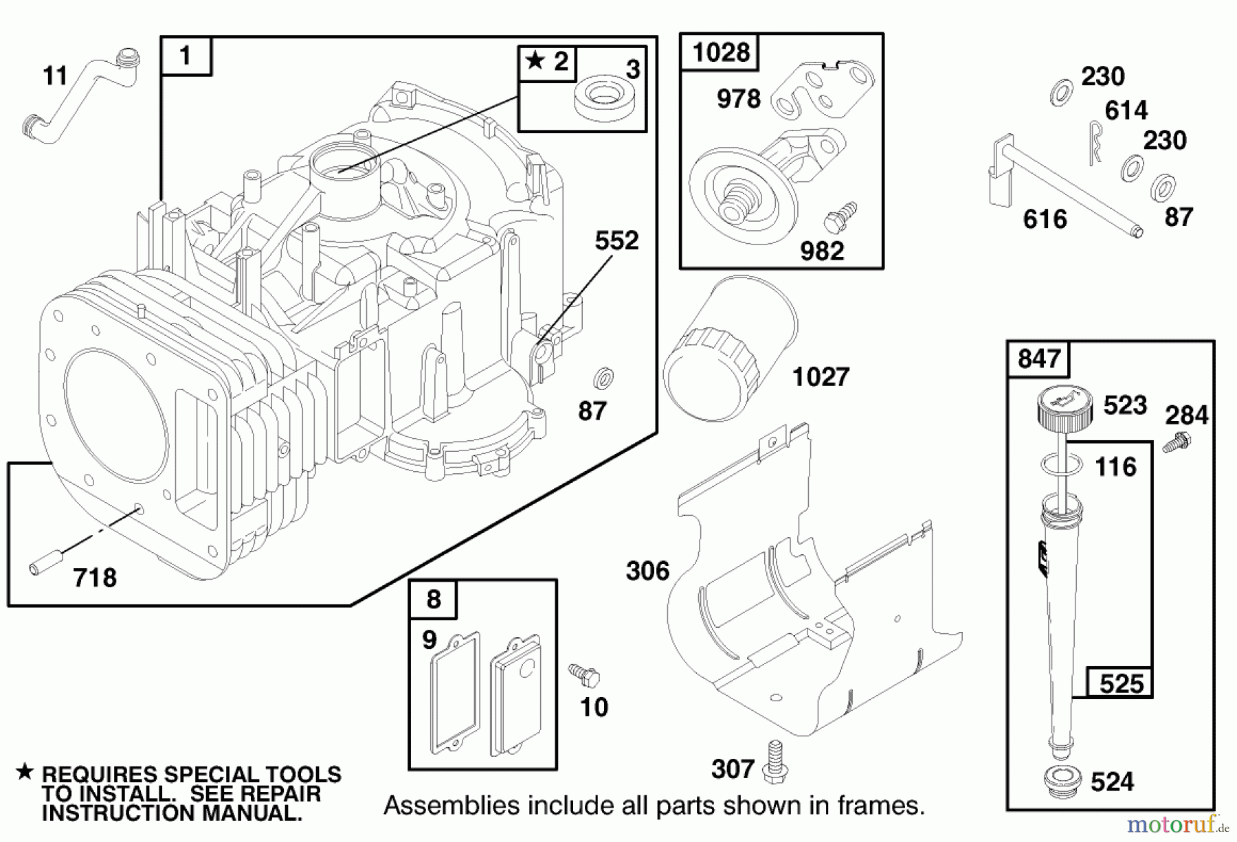 Toro Neu Mowers, Lawn & Garden Tractor Seite 1 71219 (14-38HXL) - Toro 14-38HXL Lawn Tractor, 1998 (8900001-8999999) ENGINE BRIGGS & STRATTON MODEL 28N777-1174-E1 #1