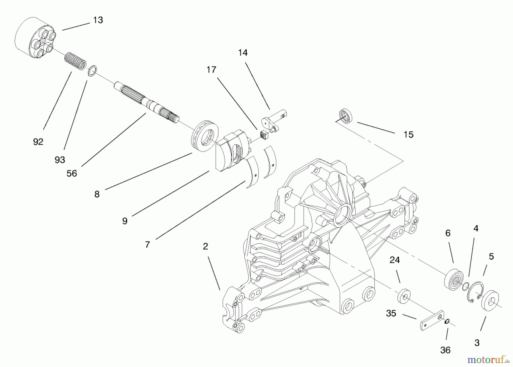 Toro Neu Mowers, Lawn & Garden Tractor Seite 1 71219 (14-38HXL) - Toro 14-38HXL Lawn Tractor, 1998 (8900001-8999999) HYDRO TRANSAXLE ASSEMBLY #1