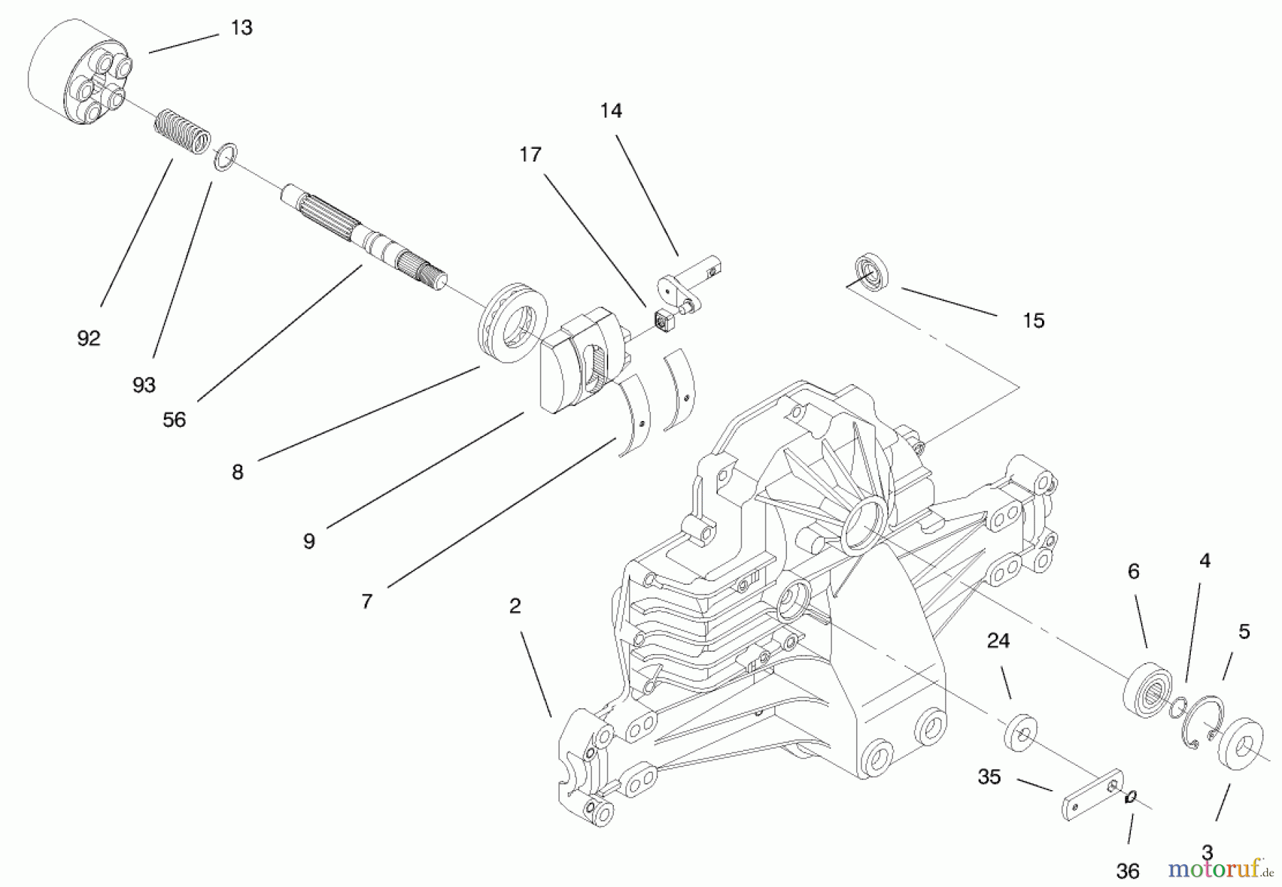 Toro Neu Mowers, Lawn & Garden Tractor Seite 1 71221 (15-38HXL) - Toro 15-38HXL Lawn Tractor, 1999 (9900001-9999999) HYDRO TRANSAXLE ASSEMBLY #2
