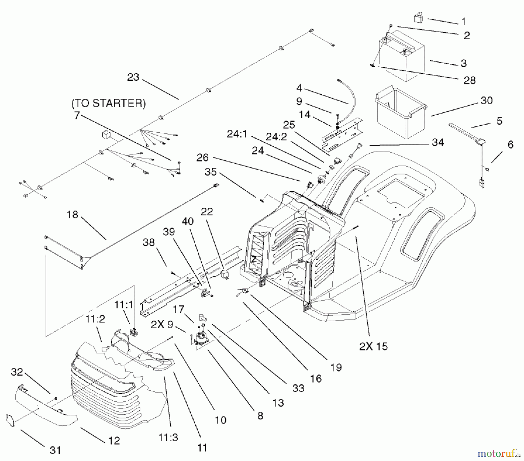  Toro Neu Mowers, Lawn & Garden Tractor Seite 1 71223 (16-38XL) - Toro 16-38XL Lawn Tractor, 2002 (220000001-220010000) ELECTRICAL ASSEMBLY