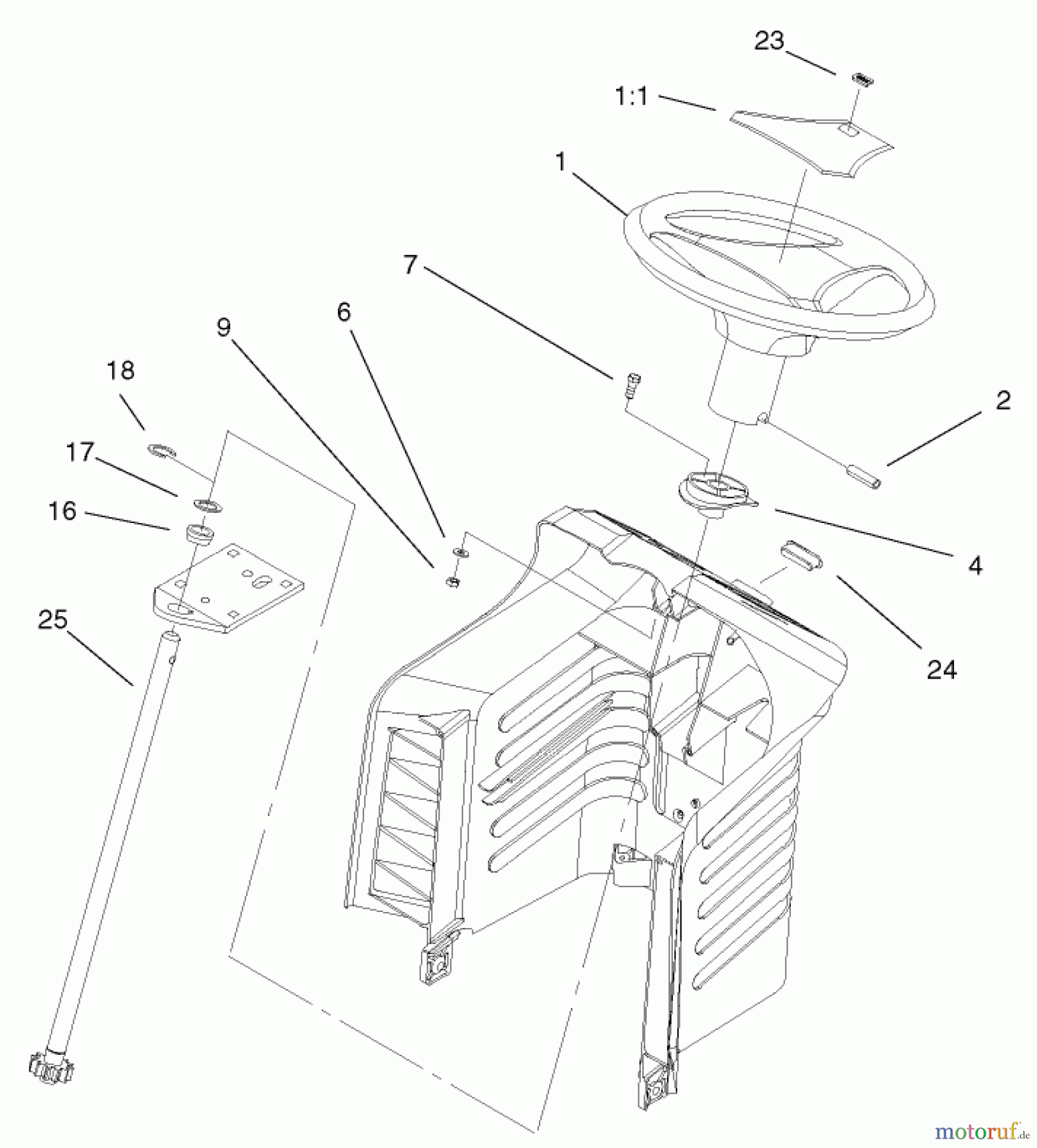  Toro Neu Mowers, Lawn & Garden Tractor Seite 1 71223 (16-38XL) - Toro 16-38XL Lawn Tractor, 2002 (220000001-220010000) FIXED STEERING ASSEMBLY