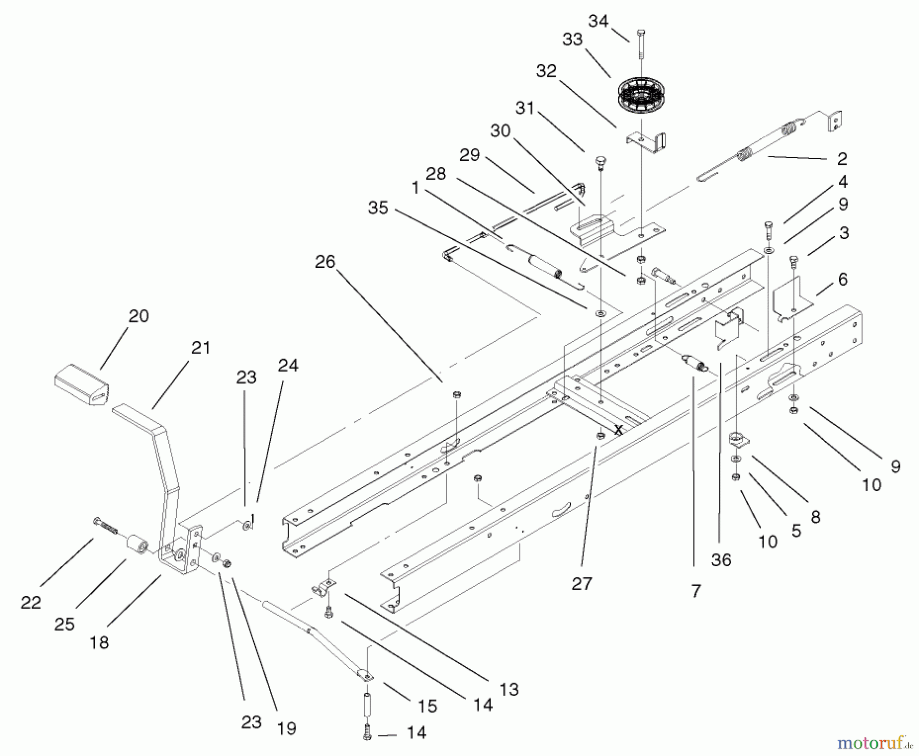 Toro Neu Mowers, Lawn & Garden Tractor Seite 1 71223 (16-38XL) - Toro 16-38XL Lawn Tractor, 2002 (220000001-220010000) TRACTION CLUTCHING ASSEMBLY