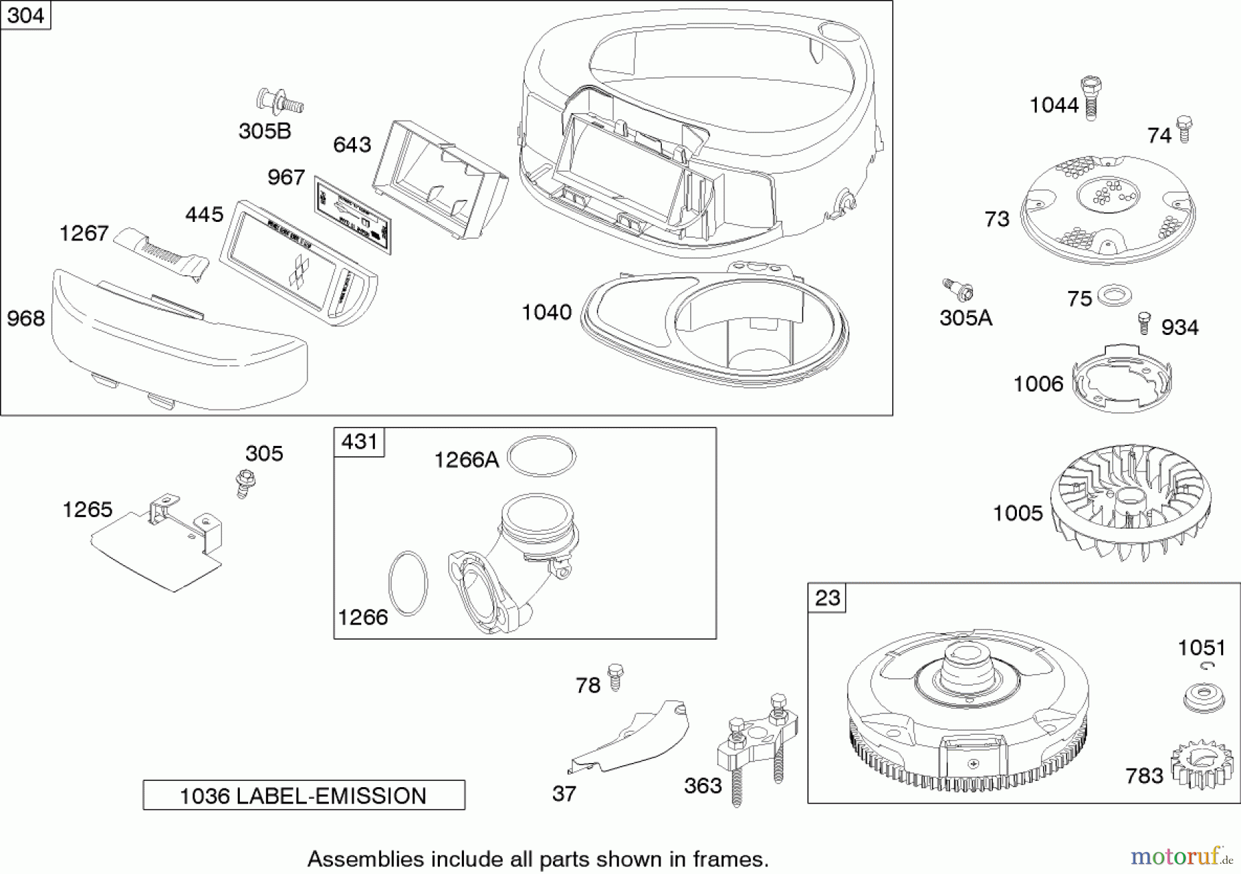 Toro Neu Mowers, Lawn & Garden Tractor Seite 1 71223 (16-38XL) - Toro 16-38XL Lawn Tractor, 2004 (240000001-240999999) BLOWER HOUSING ASSEMBLY BRIGGS AND STRATTON MODEL 286H77-0121-E1