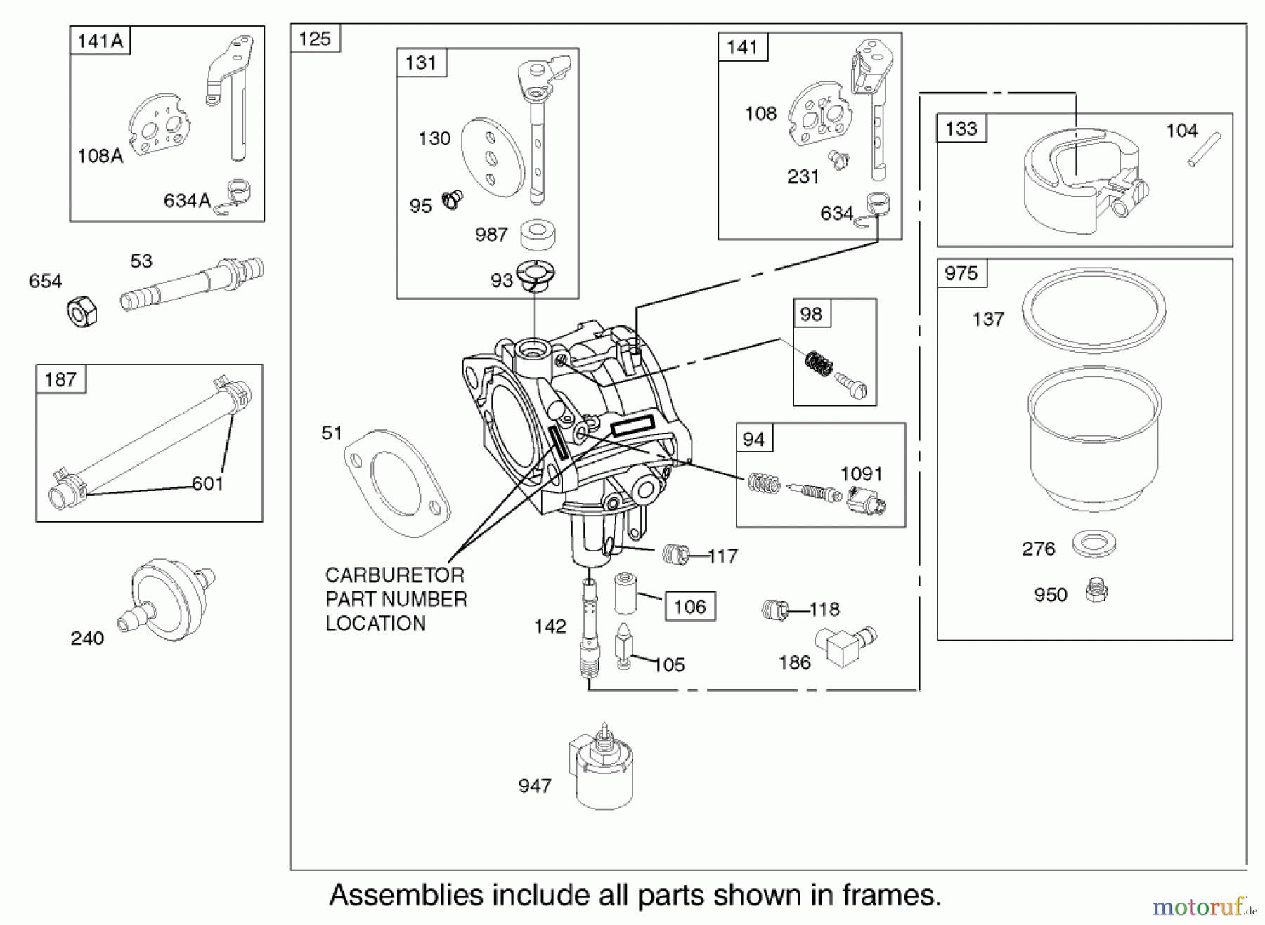 Toro Neu Mowers, Lawn & Garden Tractor Seite 1 71223 (16-38XL) - Toro 16-38XL Lawn Tractor, 2004 (240000001-240999999) CARBURETOR ASSEMBLY BRIGGS AND STRATTON MODEL 286H77-0121-E1