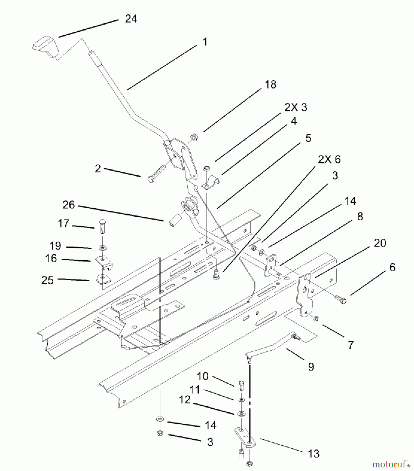 Toro Neu Mowers, Lawn & Garden Tractor Seite 1 71223 (16-38XL) - Toro 16-38XL Lawn Tractor, 2004 (240000001-240999999) SHIFT ASSEMBLY