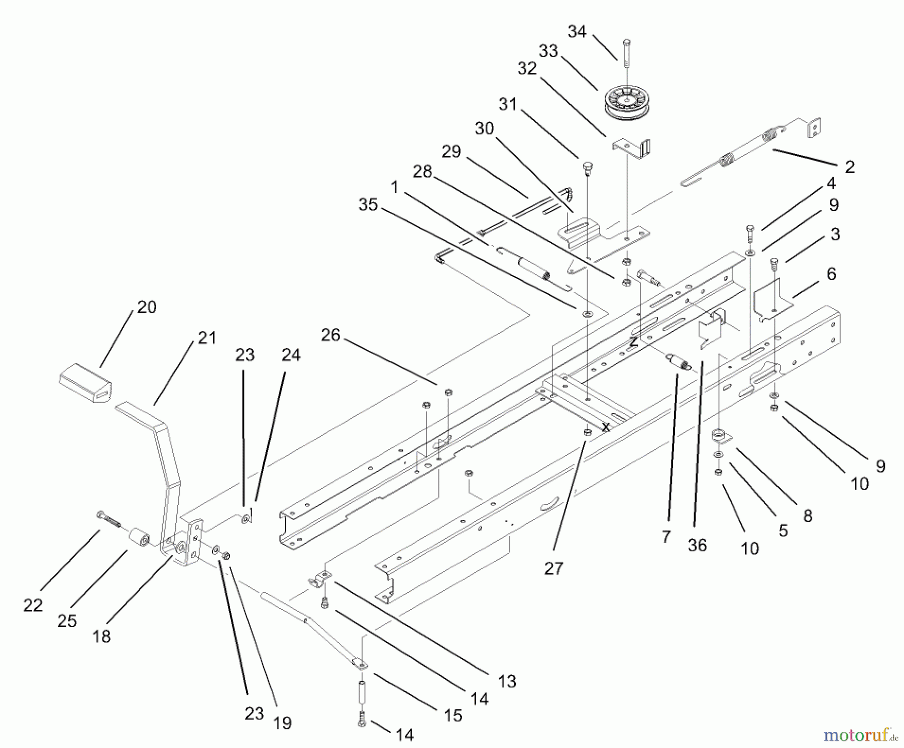 Toro Neu Mowers, Lawn & Garden Tractor Seite 1 71223 (16-38XL) - Toro 16-38XL Lawn Tractor, 2004 (240000001-240999999) TRACTION CLUTCHING ASSEMBLY