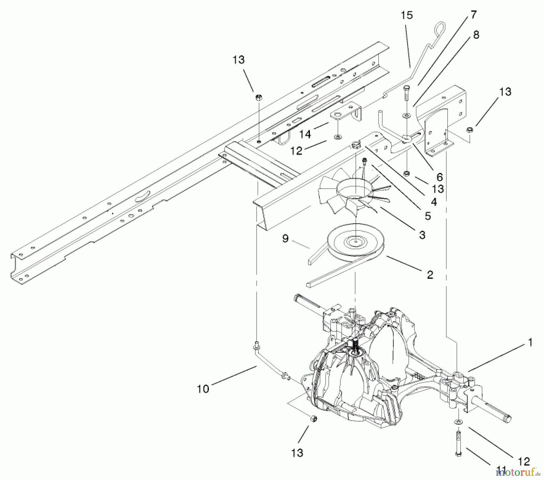 Toro Neu Mowers, Lawn & Garden Tractor Seite 1 71227 (16-38HXL) - Toro 16-38HXL Lawn Tractor, 2001 (210000001-210999999) HYDRO TRANSAXLE ASSEMBLY