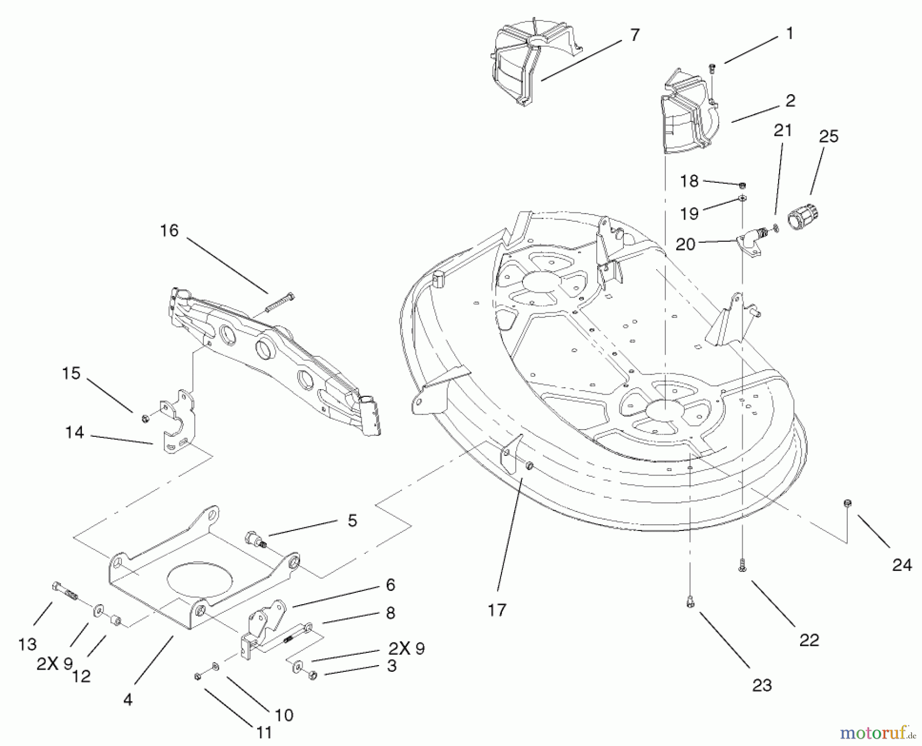 Toro Neu Mowers, Lawn & Garden Tractor Seite 1 71242 (16-38HXLE) - Toro 16-38HXLE Lawn Tractor, 2002 (220010001-220999999) DECK ENGAGEMENT ASSEMBLY