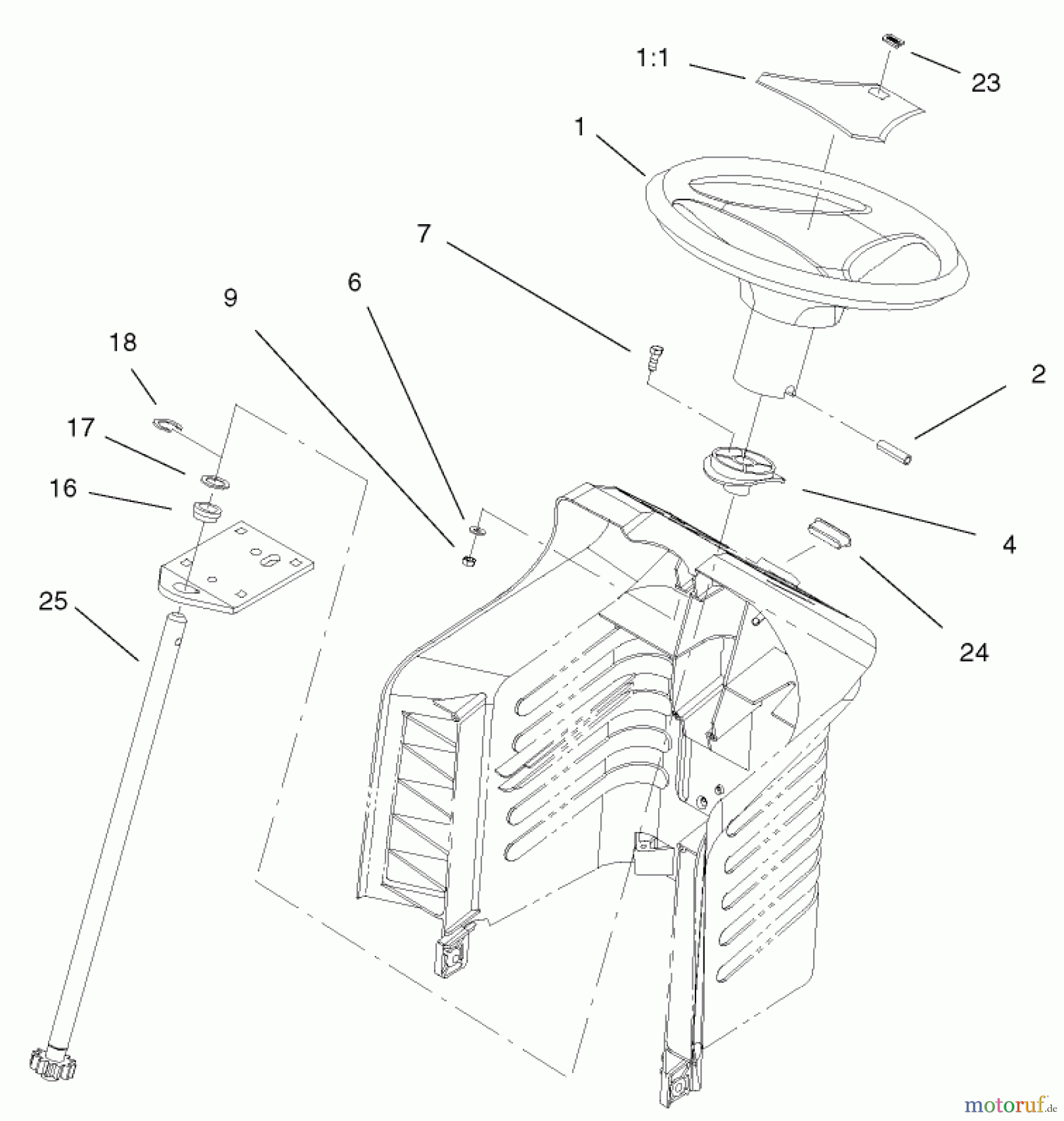 Toro Neu Mowers, Lawn & Garden Tractor Seite 1 71242 (16-38HXLE) - Toro 16-38HXLE Lawn Tractor, 2002 (220010001-220999999) FIXED STEERING ASSEMBLY