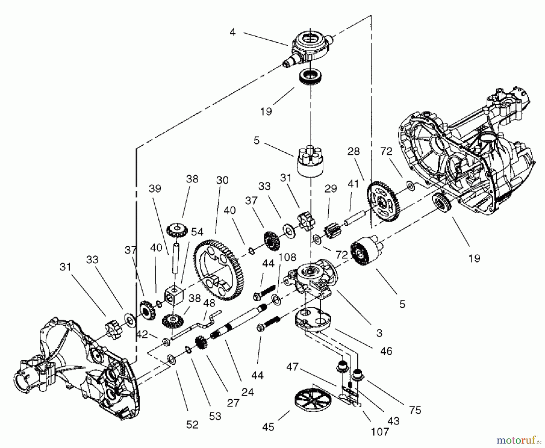 Toro Neu Mowers, Lawn & Garden Tractor Seite 1 71227 (16-38HXL) - Toro 16-38HXL Lawn Tractor, 2002 (220010001-220999999) GEAR ASSEMBLY