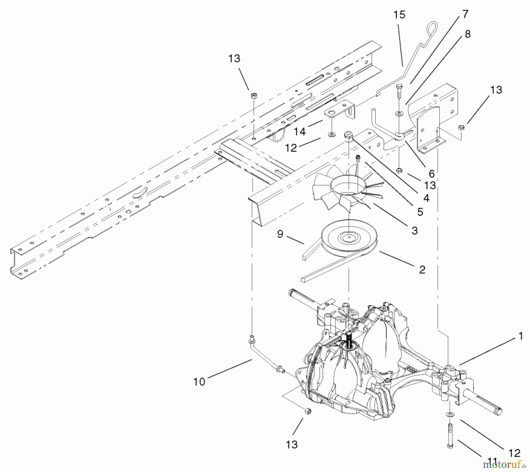  Toro Neu Mowers, Lawn & Garden Tractor Seite 1 71242 (16-38HXLE) - Toro 16-38HXLE Lawn Tractor, 2002 (220010001-220999999) HYDRO TRANSAXLE ASSEMBLY