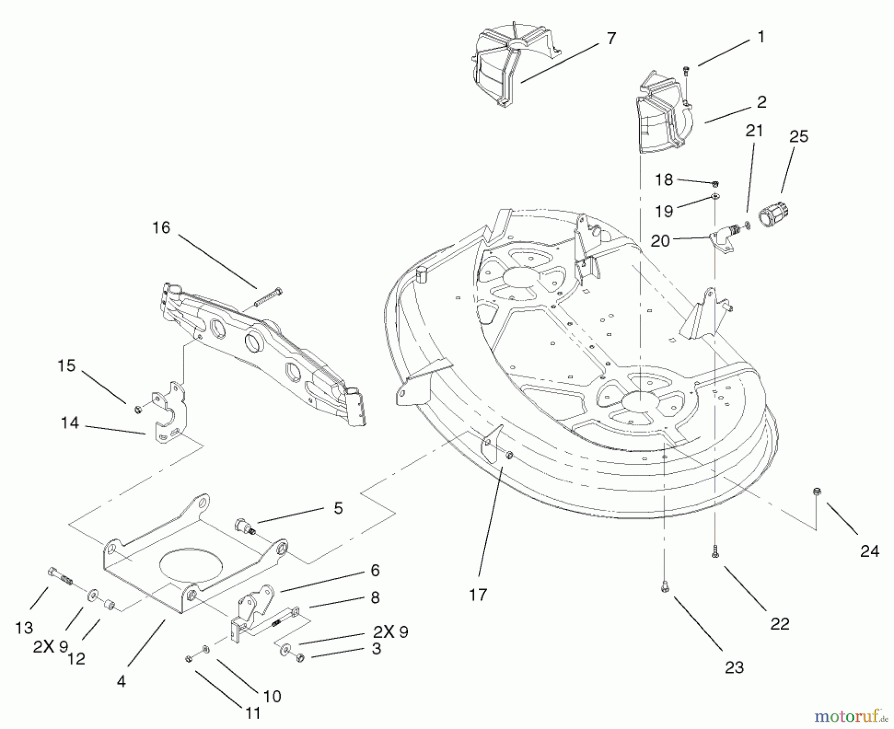 Toro Neu Mowers, Lawn & Garden Tractor Seite 1 71227 (16-38HXL) - Toro 16-38HXL Lawn Tractor, 2003 (230000001-230999999) DECK ENGAGEMENT ASSEMBLY