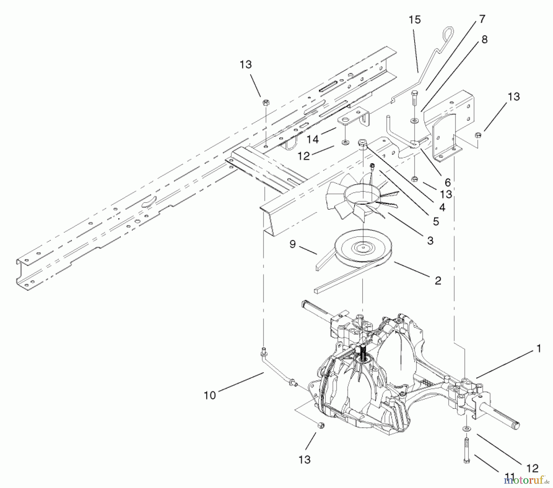 Toro Neu Mowers, Lawn & Garden Tractor Seite 1 71227 (16-38HXL) - Toro 16-38HXL Lawn Tractor, 2003 (230000001-230999999) HYDRO TRANSAXLE ASSEMBLY