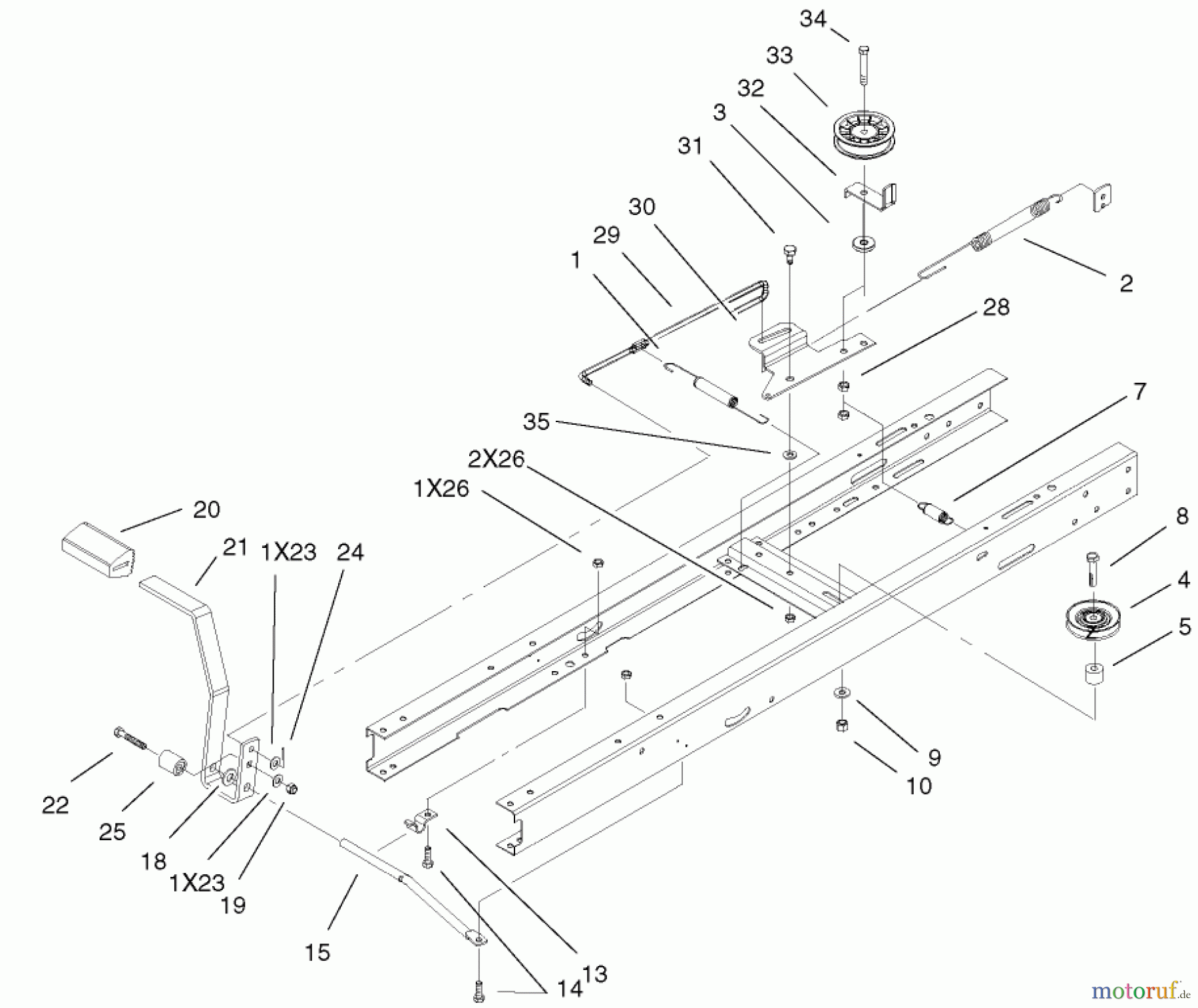  Toro Neu Mowers, Lawn & Garden Tractor Seite 1 71228 (17-44HXL) - Toro 17-44HXL Lawn Tractor, 2001 (210000001-210999999) TRACTION BRAKE ASSEMBLY