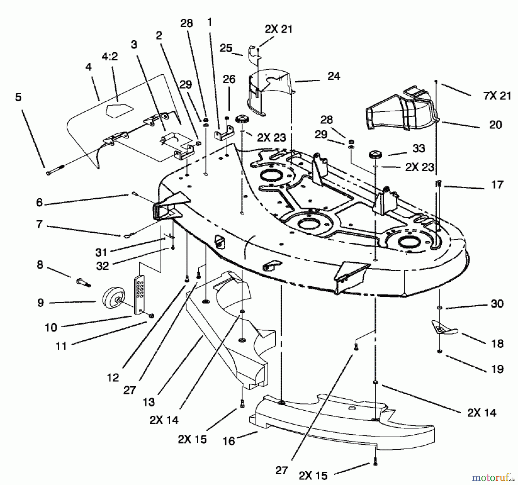  Toro Neu Mowers, Lawn & Garden Tractor Seite 1 71228 (17-44HXL) - Toro 17-44HXL Lawn Tractor, 2002 (220010001-220999999) CHUTE AND RECYCLER ASSEMBLY