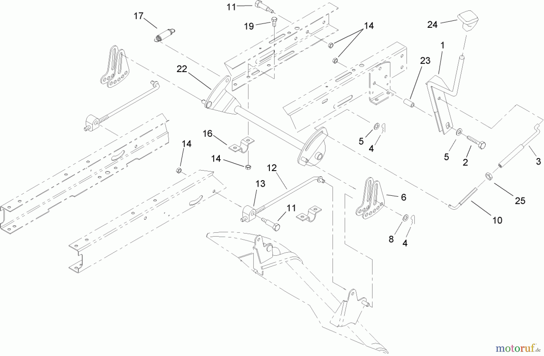  Toro Neu Mowers, Lawn & Garden Tractor Seite 1 71228 (17-44HXL) - Toro 17-44HXL Lawn Tractor, 2003 (230000001-230999999) HEIGHT-OF-CUT COMPONENT ASSEMBLY