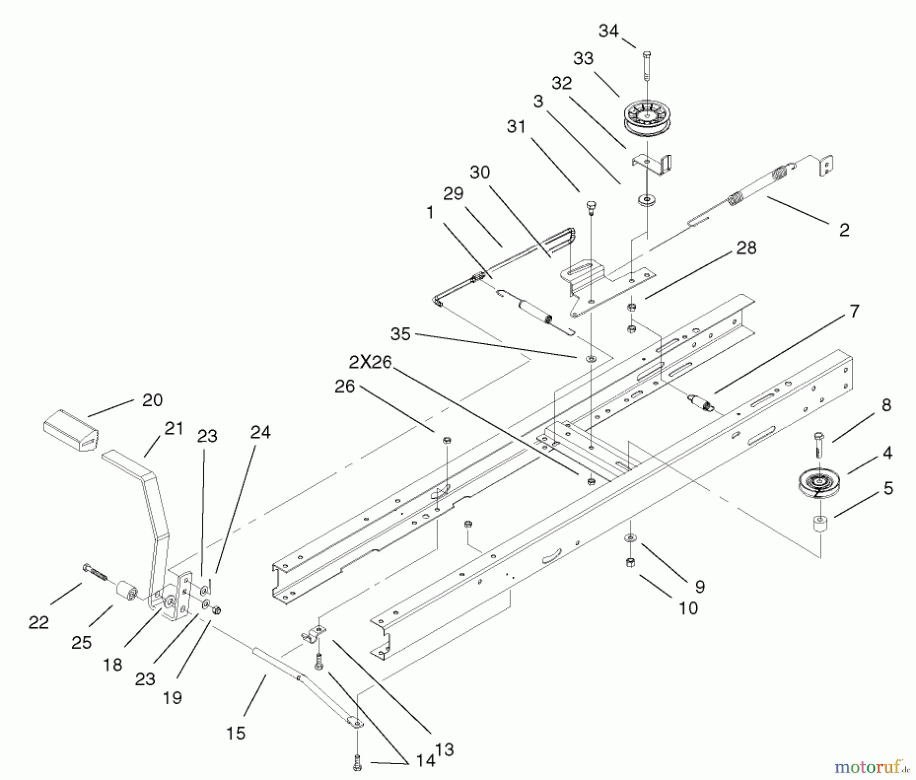 Toro Neu Mowers, Lawn & Garden Tractor Seite 1 71228 (17-44HXL) - Toro 17-44HXL Lawn Tractor, 2003 (230000001-230999999) TRACTION BRAKE ASSEMBLY