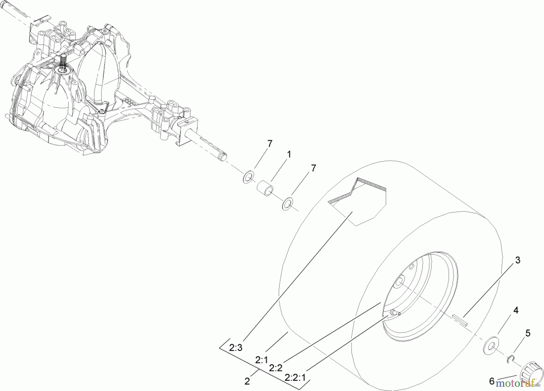 Toro Neu Mowers, Lawn & Garden Tractor Seite 1 71228 (17-44HXL) - Toro 17-44HXL Lawn Tractor, 2003 (230000001-230999999) WHEEL AND TIRE COMPONENT ASSEMBLY