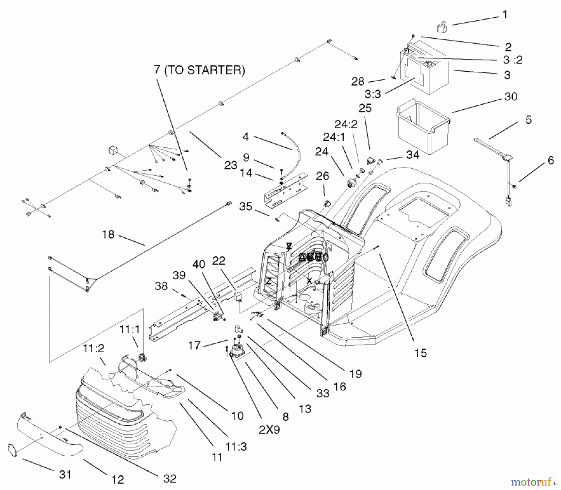 Toro Neu Mowers, Lawn & Garden Tractor Seite 1 71233 (17-44HXL) - Toro 17-44HXL Indy Special Edition Lawn Tractor, 2001 (210000001-210999999) ELECTRICAL ASSEMBLY