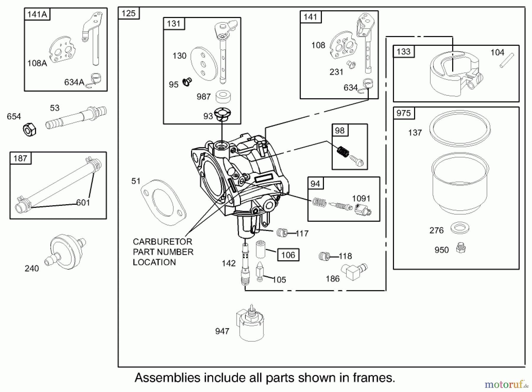 Toro Neu Mowers, Lawn & Garden Tractor Seite 1 71233 (17-44HXL) - Toro 17-44HXL Indy Special Edition Lawn Tractor, 2003 (230000001-230999999) CARBURETOR ASSEMBLY BRIGGS AND STRATTON MODEL 31F777-0123-E1