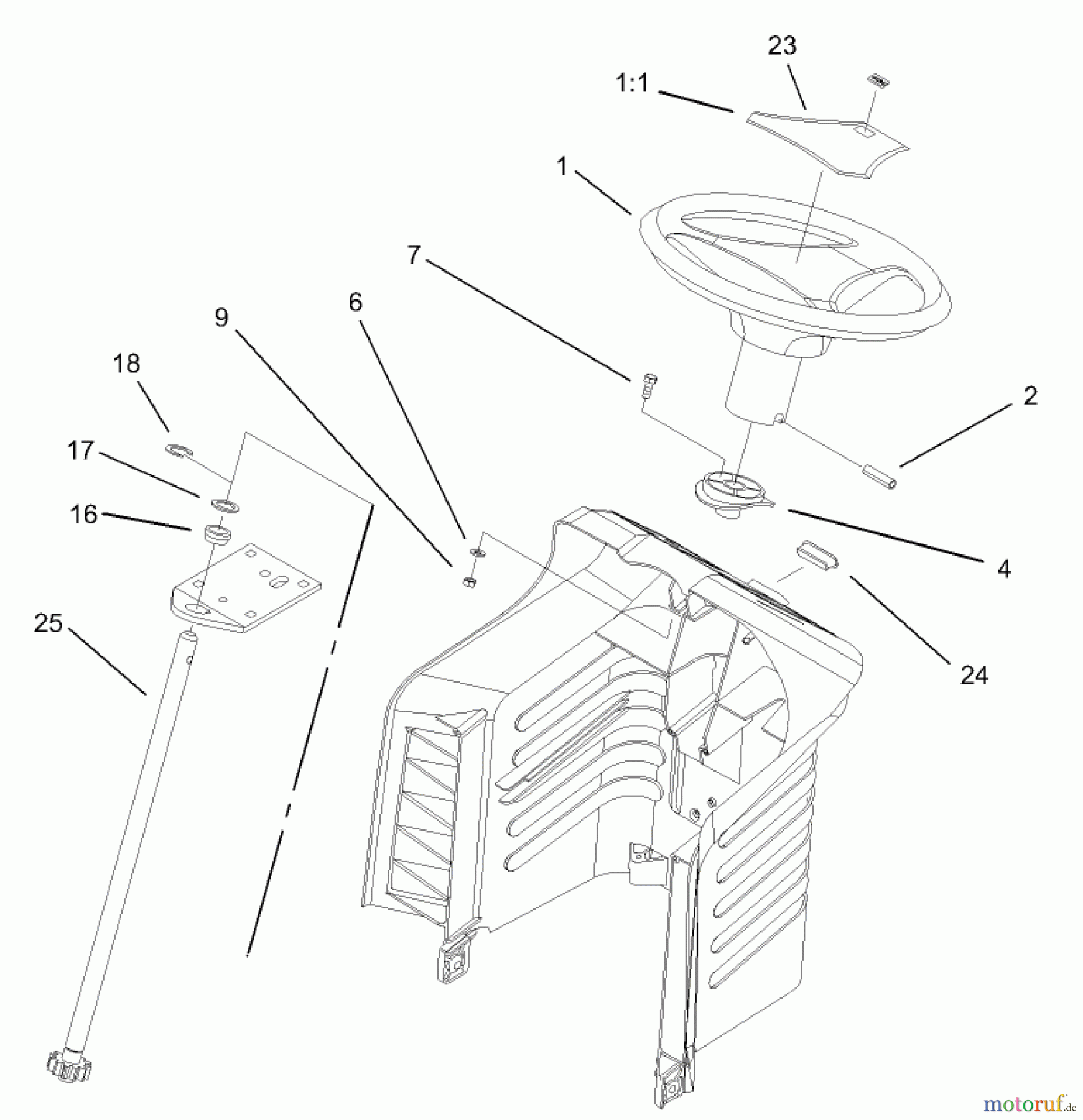 Toro Neu Mowers, Lawn & Garden Tractor Seite 1 71242 (16-38HXLE) - Toro 16-38HXLE Lawn Tractor, 2004 (240000001-240999999) FIXED STEERING ASSEMBLY
