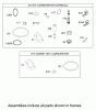 Toro 71243 (17-38HXLE) - 17-38HXLE Lawn Tractor, 2004 (240000001-240999999) Ersatzteile CARBURETOR OVERHAUL KIT ASSEMBLY BRIGGS AND STRATTON 31F777-0123-E1