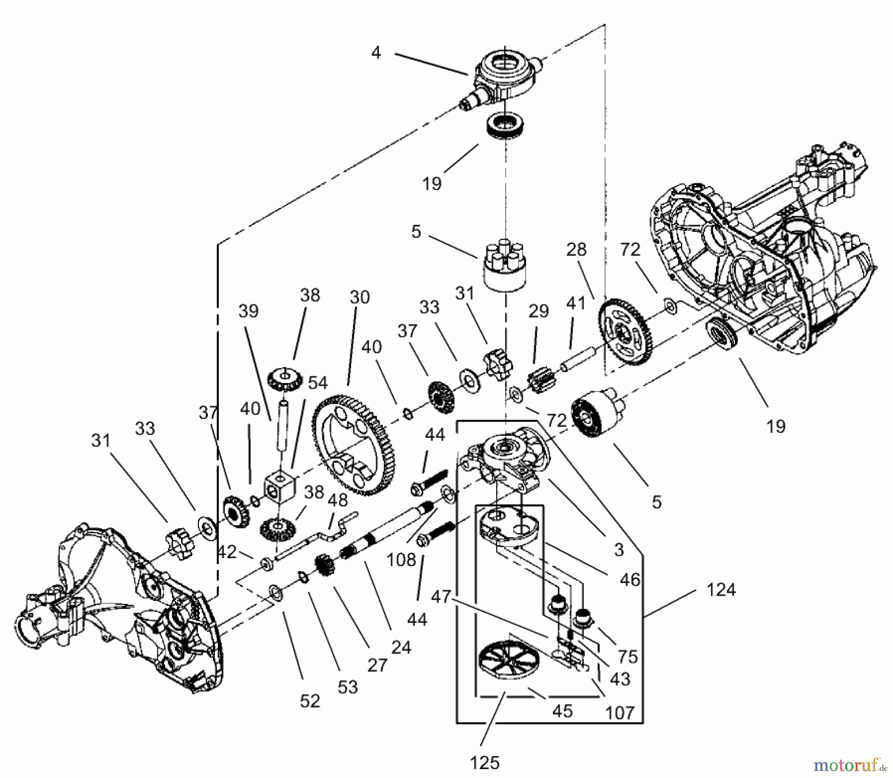Toro Neu Mowers, Lawn & Garden Tractor Seite 1 71245 (14-38HXLE) - Toro 14-38HXLE Lawn Tractor, 2003 (230000001-230999999) GEAR ASSEMBLY