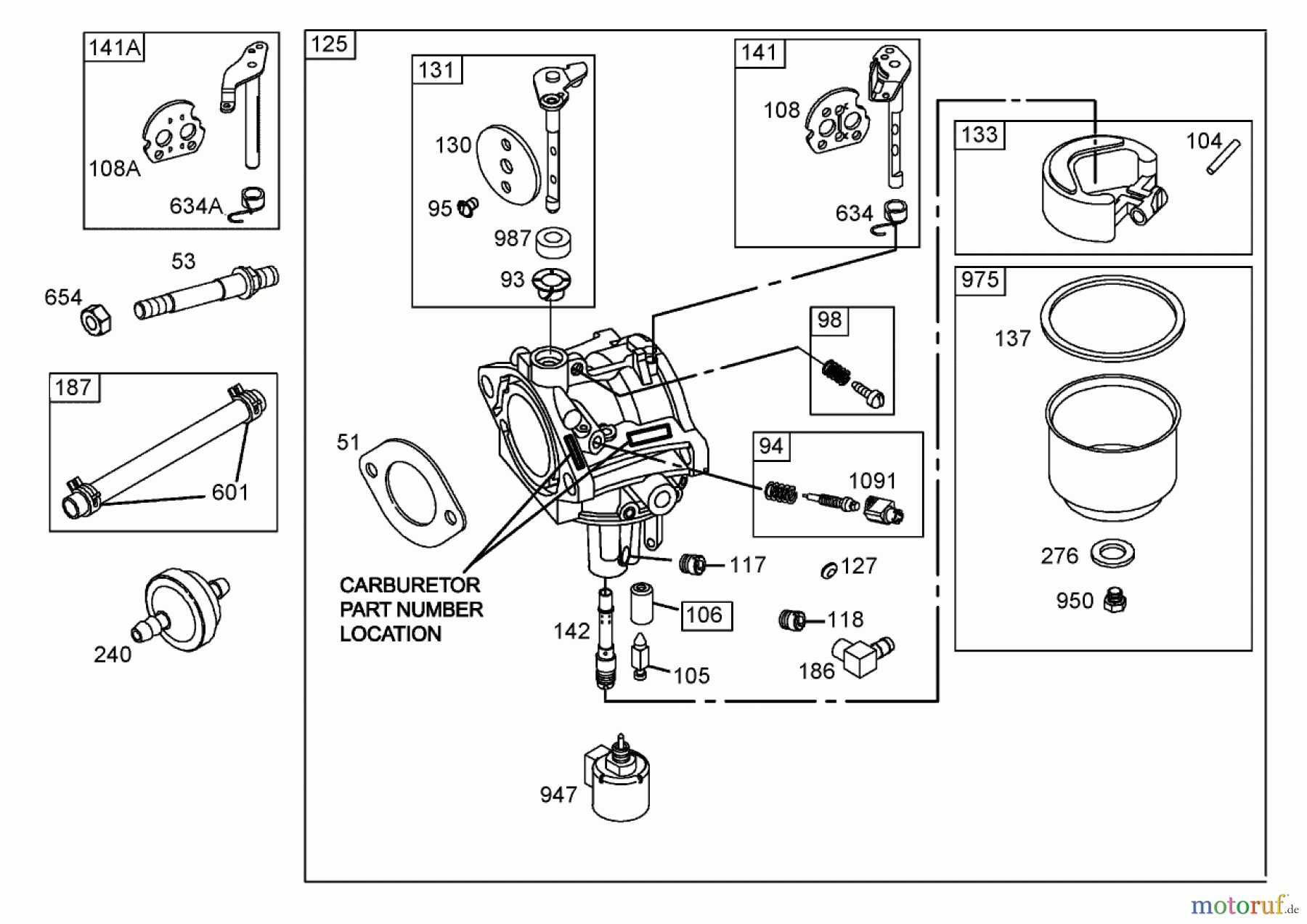Toro Neu Mowers, Lawn & Garden Tractor Seite 1 71246 (XL 380H) - Toro XL 380H Lawn Tractor, 2007 (270000001-270999999) CARBURETOR ASSEMBLY BRIGGS AND STRATTON 286H77-0165-E1