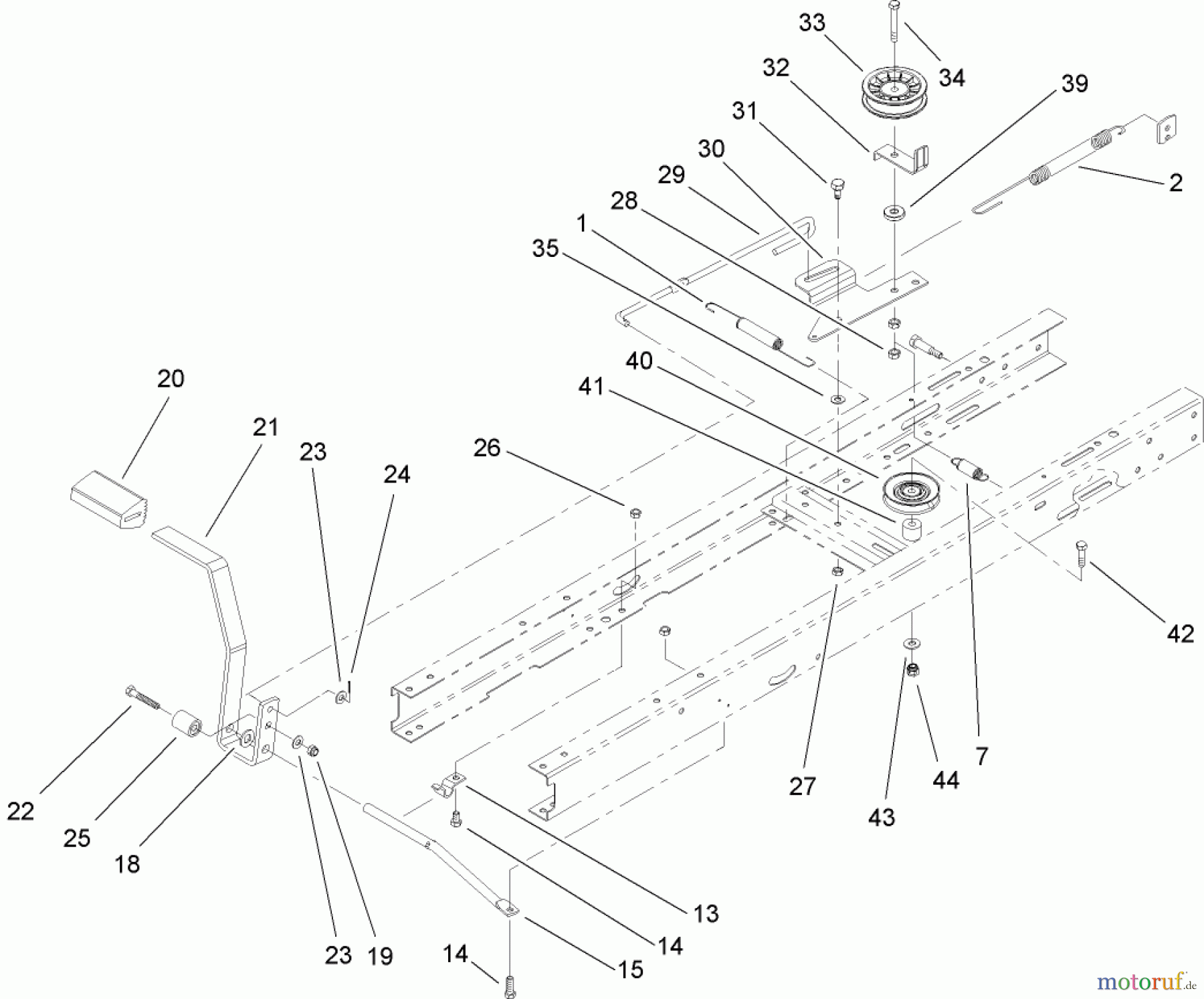 Toro Neu Mowers, Lawn & Garden Tractor Seite 1 71246 (XL 380H) - Toro XL 380H Lawn Tractor, 2007 (270000001-270999999) TRACTION CLUTCHING ASSEMBLY