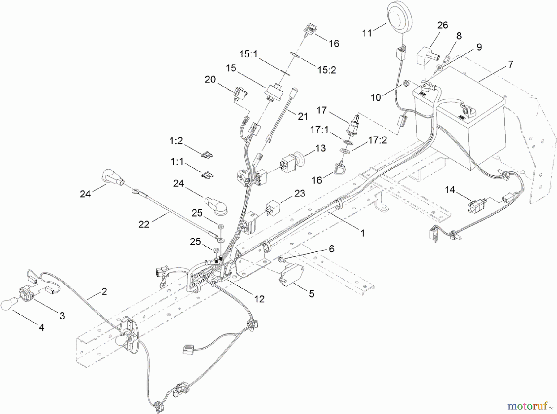 Toro Neu Mowers, Lawn & Garden Tractor Seite 1 71254 (XLS 380) - Toro XLS 380 Lawn Tractor, 2011 (311000001-311999999) ELECTRICAL ASSEMBLY