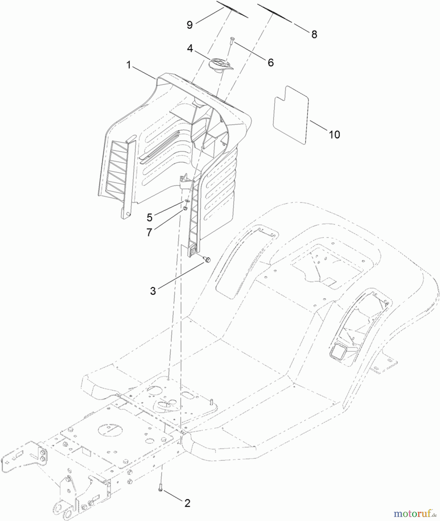 Toro Neu Mowers, Lawn & Garden Tractor Seite 1 71254 (XLS 380) - Toro XLS 380 Lawn Tractor, 2012 (SN 312000001-312999999) TOWER ASSEMBLY