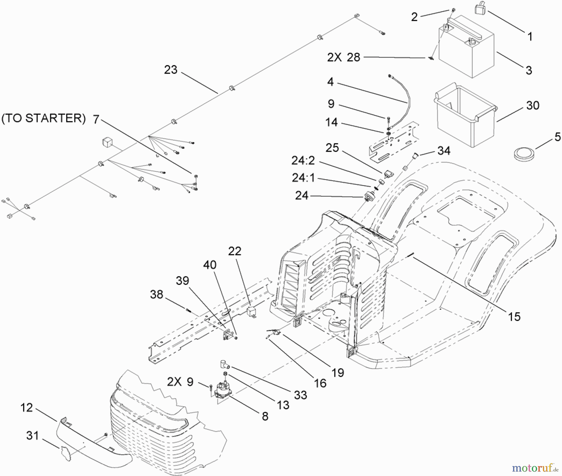Toro Neu Mowers, Lawn & Garden Tractor Seite 1 71257 (XL 320) - Toro XL 320 Lawn Tractor, 2009 (290000001-290999999) ELECTRICAL ASSEMBLY