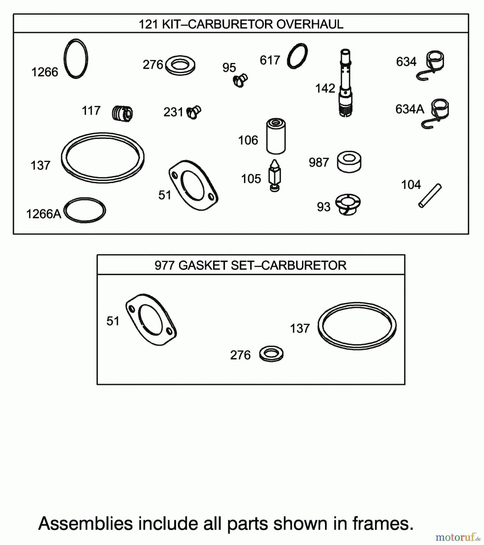 Toro Neu Mowers, Lawn & Garden Tractor Seite 1 71283 (17-44HXLE) - Toro 17-44HXLE Lawn Tractor, 2002 (220010001-220999999) CARBURETOR OVERHAUL KIT ASSEMBLY ENGINE BRIGGS AND STRATTON MODEL 31F777-0123-E1