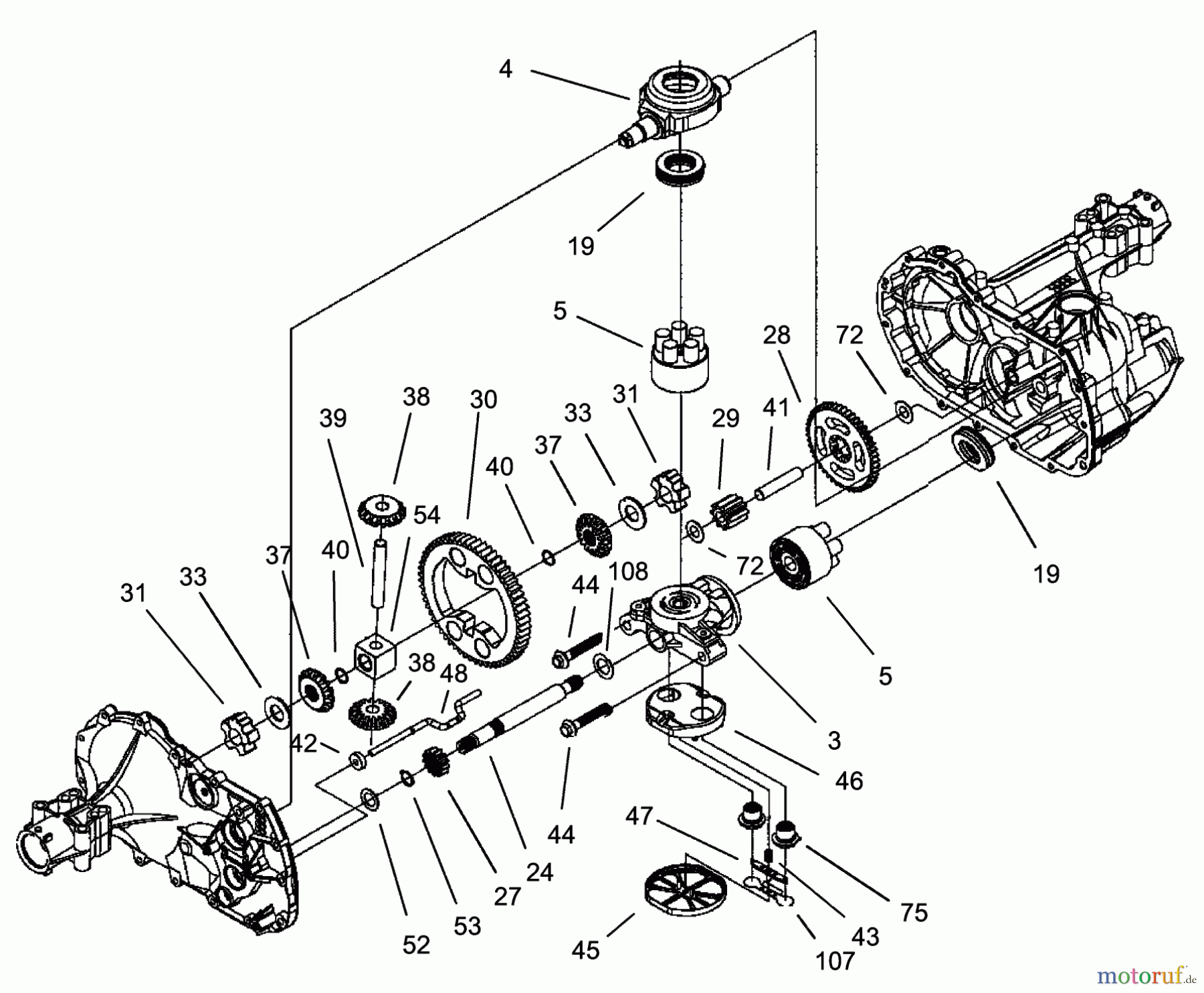 Toro Neu Mowers, Lawn & Garden Tractor Seite 1 71283 (17-44HXLE) - Toro 17-44HXLE Lawn Tractor, 2002 (220010001-220999999) GEAR ASSEMBLY