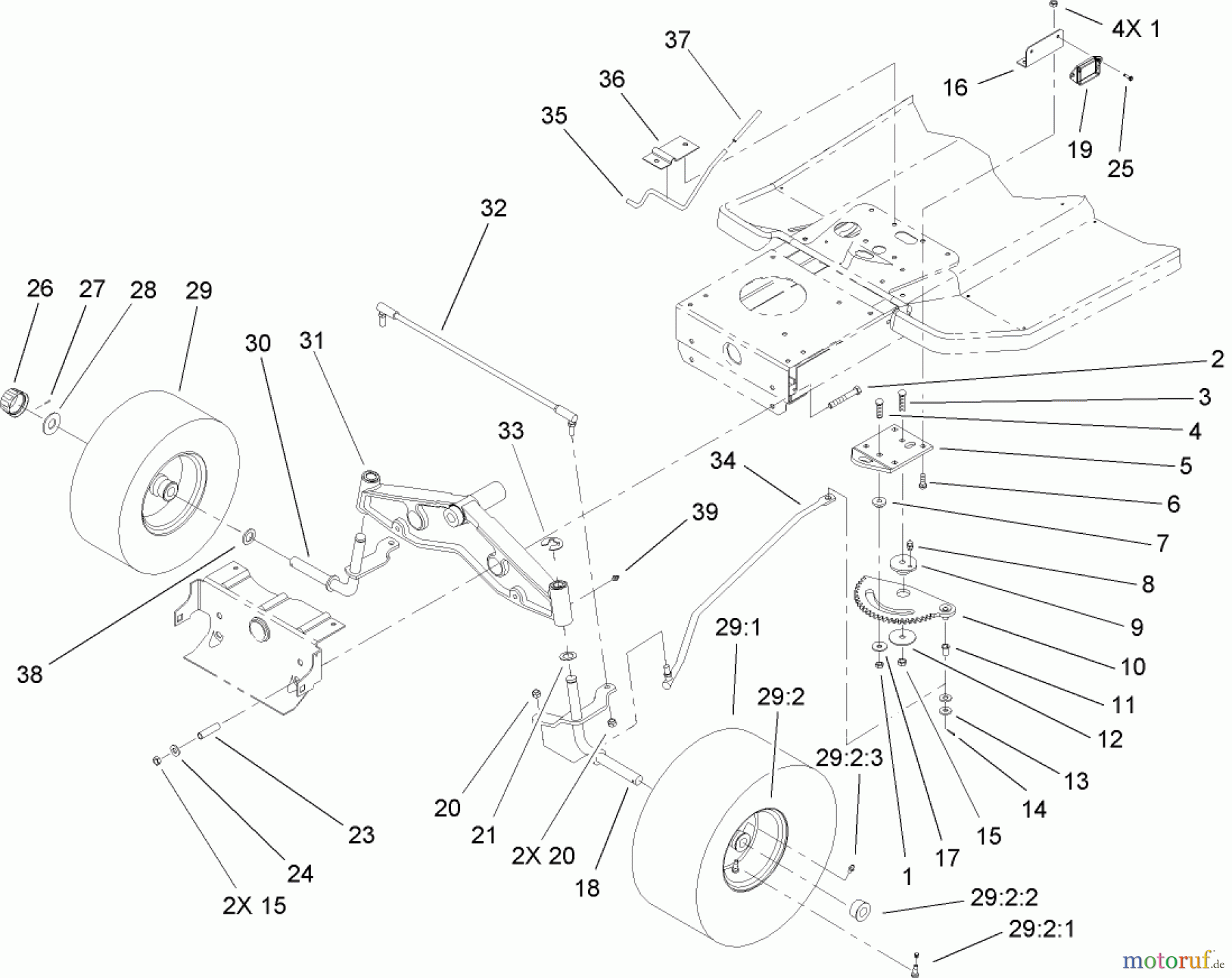 Toro Neu Mowers, Lawn & Garden Tractor Seite 1 71286 (XL 440H) - Toro XL 440H Lawn Tractor, 2005 (250000001-250999999) STEERING ASSEMBLY