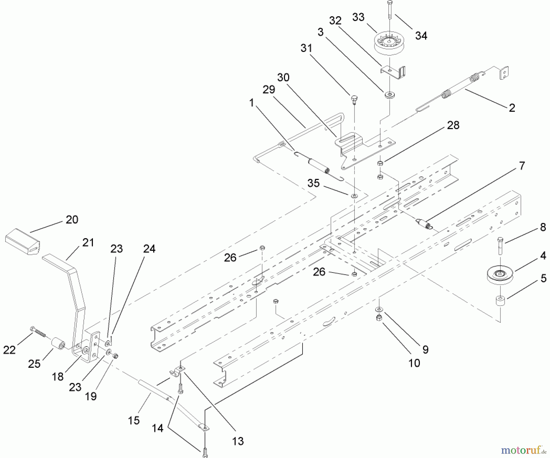  Toro Neu Mowers, Lawn & Garden Tractor Seite 1 71286 (XL 440H) - Toro XL 440H Lawn Tractor, 2005 (250000001-250999999) TRACTION BRAKE ASSEMBLY