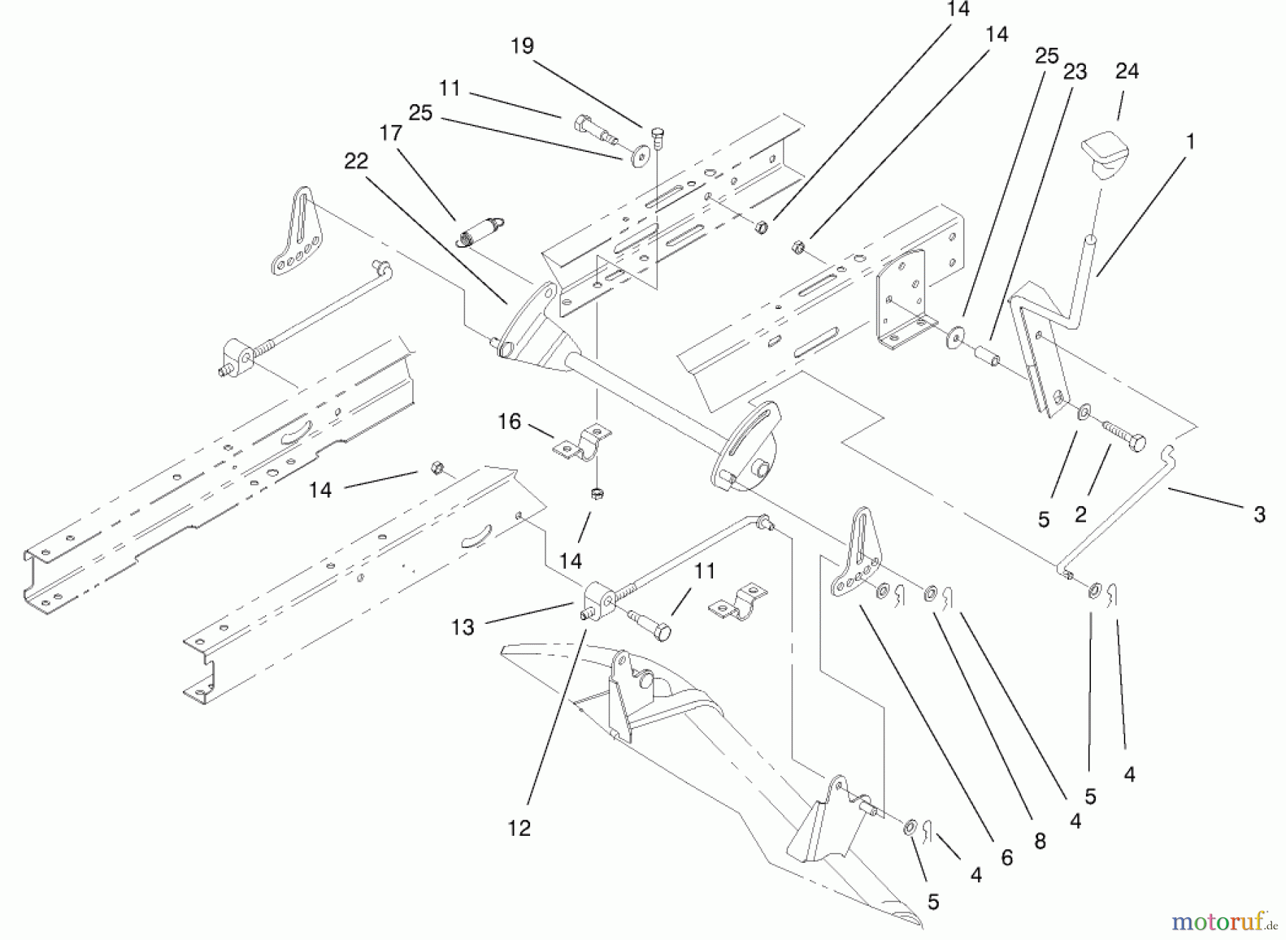  Toro Neu Mowers, Lawn & Garden Tractor Seite 1 71300 (12-32XL) - Toro 12-32XL Lawn Tractor, 2000 (200000001-200999999) HEIGHT OF CUT COMPONENTS ASSEMBLY