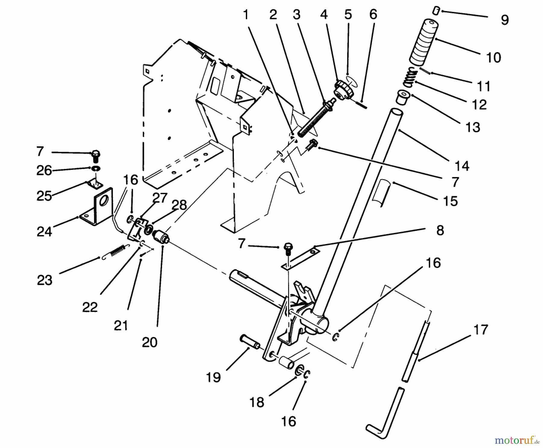 Toro Neu Mowers, Lawn & Garden Tractor Seite 1 72040 (244-5) - Toro 244-5 Yard Tractor, 1993 (3900001-3999999) LIFT BAR LINKAGE ASSEMBLY