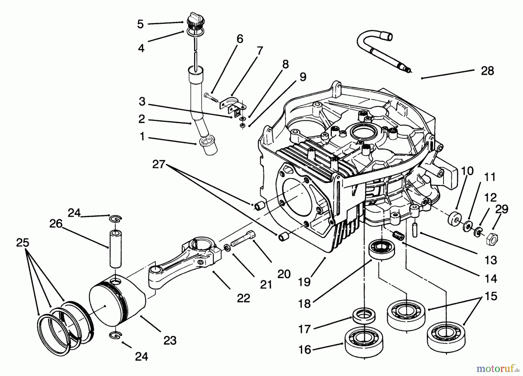 Toro Neu Mowers, Lawn & Garden Tractor Seite 1 72041 (244-H) - Toro 244-H Yard Tractor, 1993 (3900001-3999999) CYLINDER BLOCK ASSEMBLY