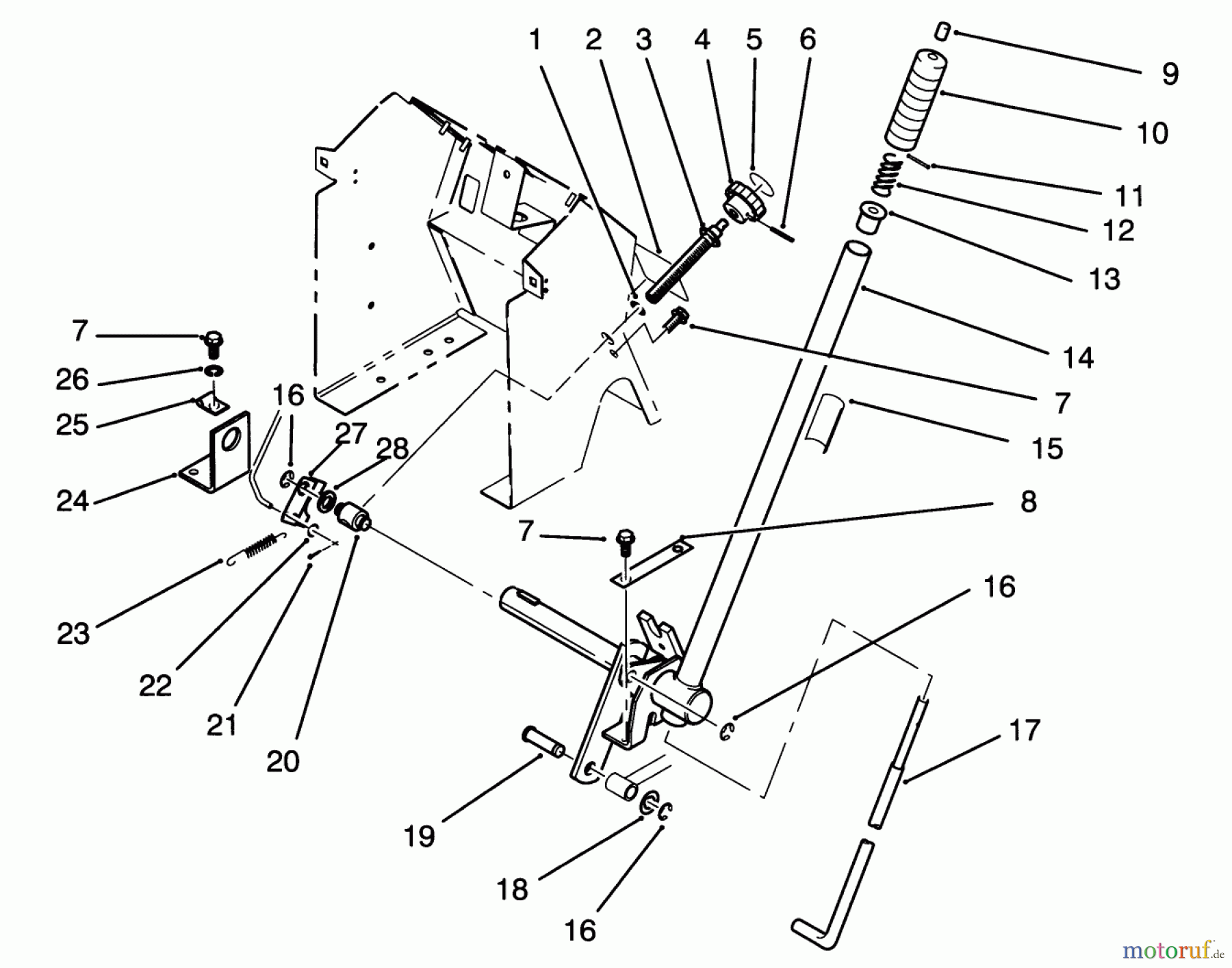 Toro Neu Mowers, Lawn & Garden Tractor Seite 1 72041 (244-H) - Toro 244-H Yard Tractor, 1993 (3900001-3999999) LIFT BAR LINKAGE ASSEMBLY
