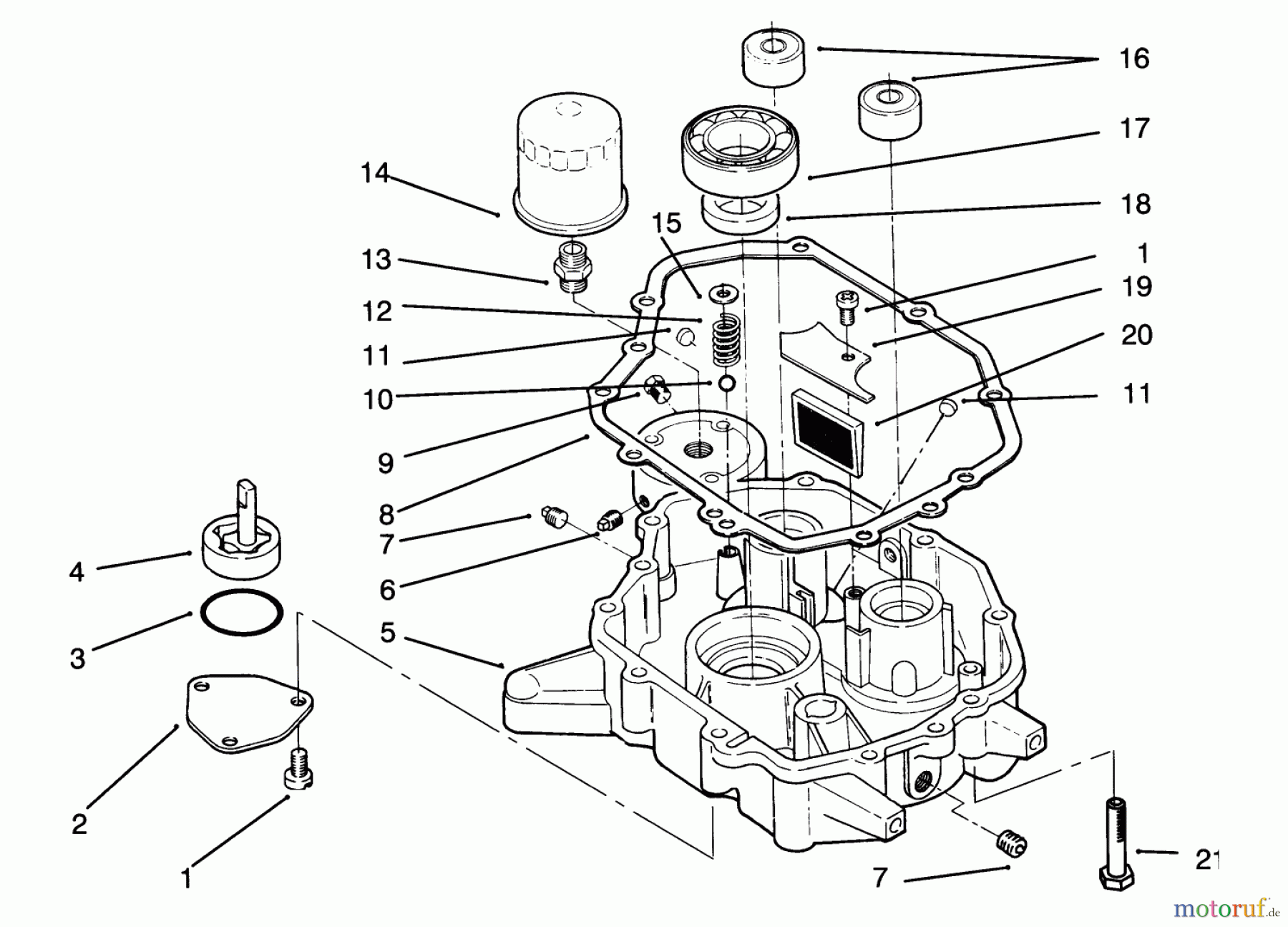 Toro Neu Mowers, Lawn & Garden Tractor Seite 1 72041 (244-H) - Toro 244-H Yard Tractor, 1993 (3900001-3999999) OIL BASE & PUMP ASSEMBLY