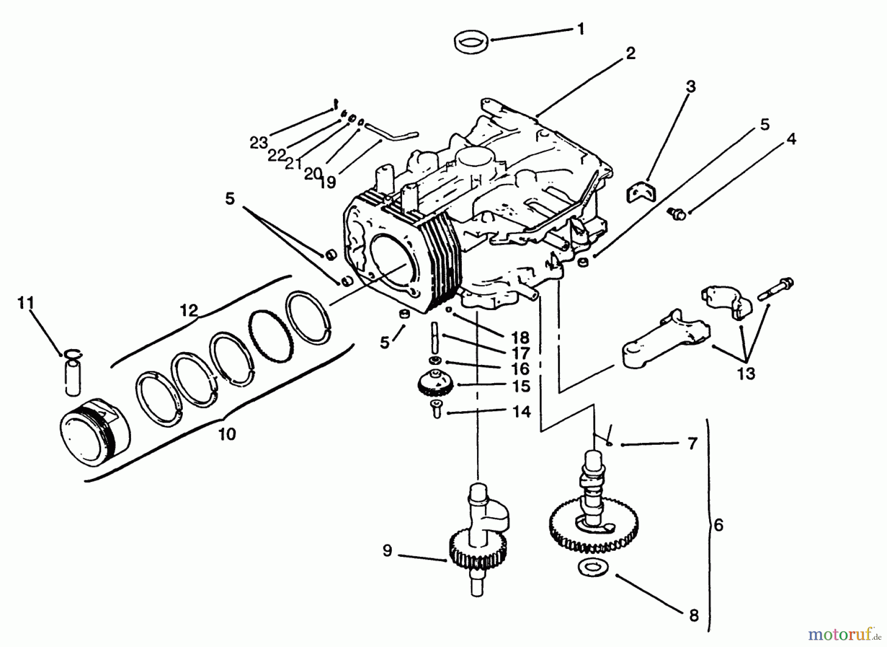 Toro Neu Mowers, Lawn & Garden Tractor Seite 1 72042 (264-6) - Toro 264-6 Yard Tractor, 1994 (4900001-4999999) CRANKCASE #1