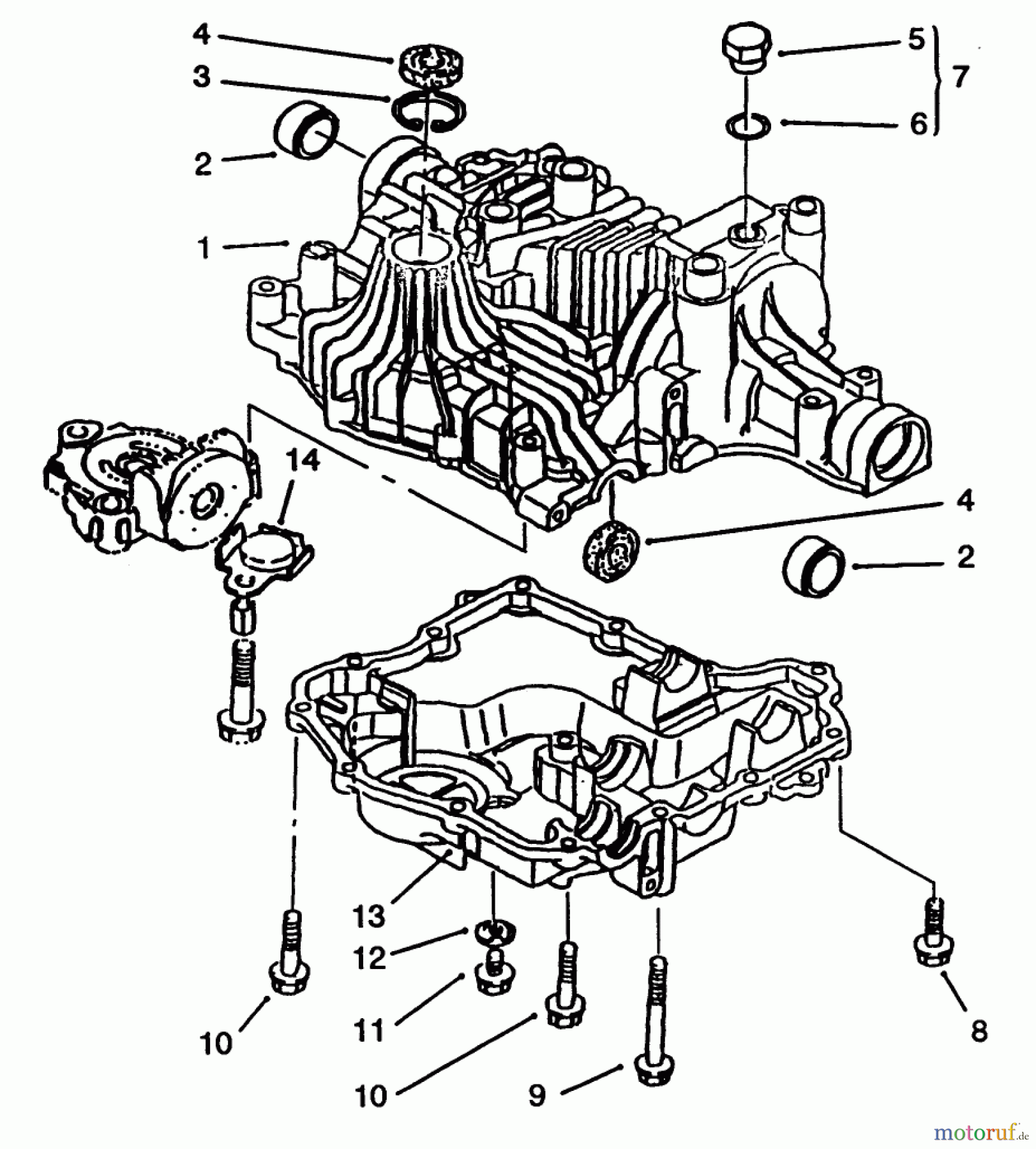 Toro Neu Mowers, Lawn & Garden Tractor Seite 1 72042 (264-6) - Toro 264-6 Yard Tractor, 1994 (4900001-4999999) TRANSAXLE CASE
