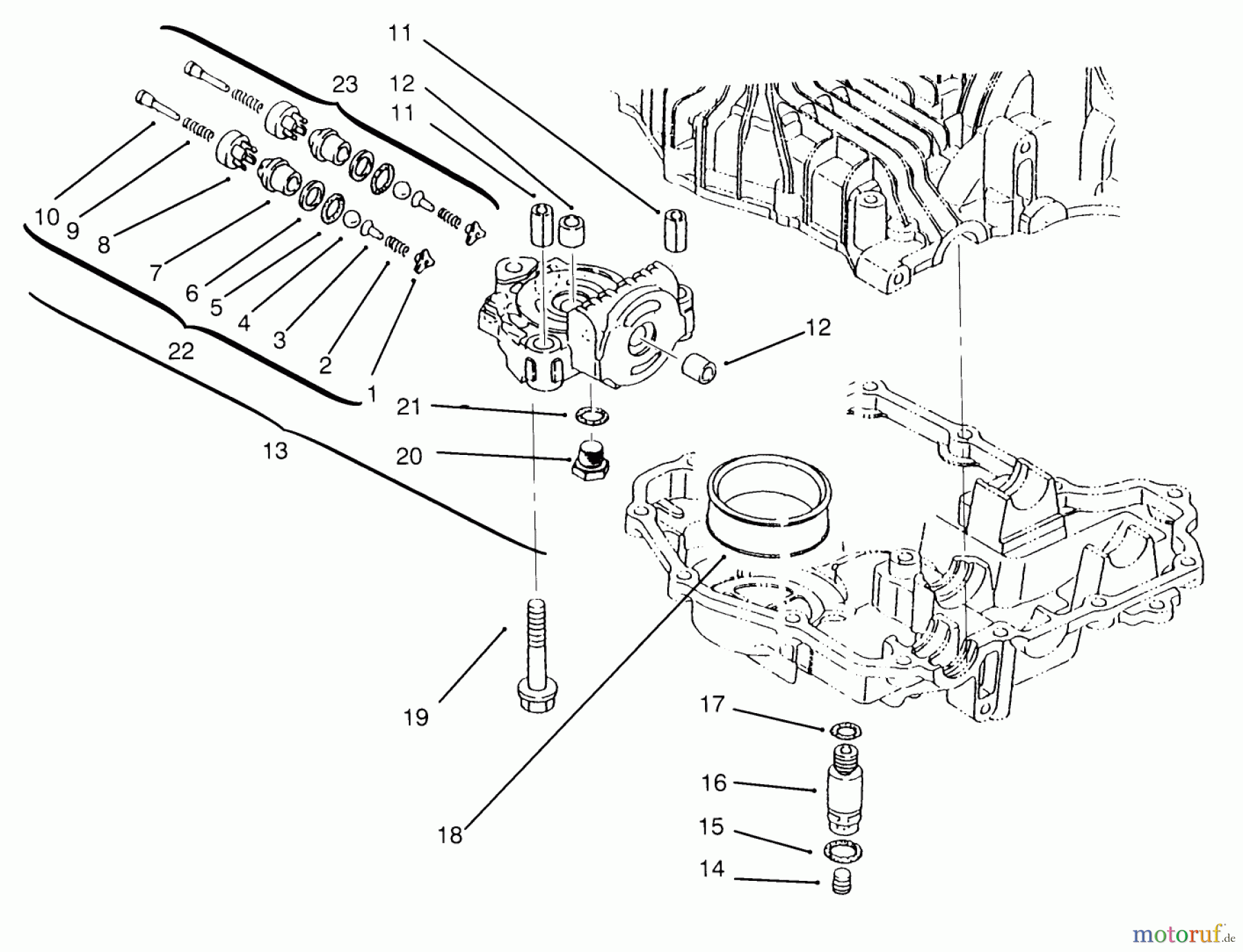 Toro Neu Mowers, Lawn & Garden Tractor Seite 1 72043 (264-H) - Toro 264-H Yard Tractor, 1995 (5900001-5901475) CENTER CASE