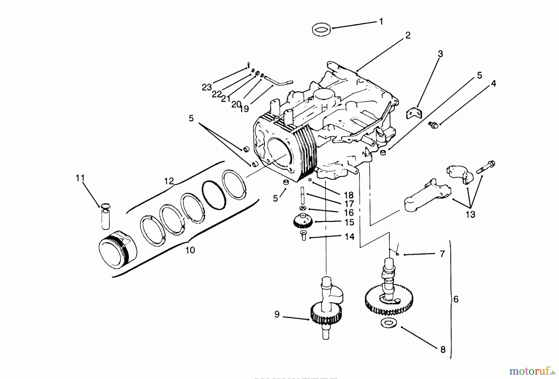 Toro Neu Mowers, Lawn & Garden Tractor Seite 1 72103 (268-H) - Toro 268-H Yard Tractor, 1995 (5900001-5900600) CRANKCASE (KOHLER ENGINE CV14S-PS1472) #1