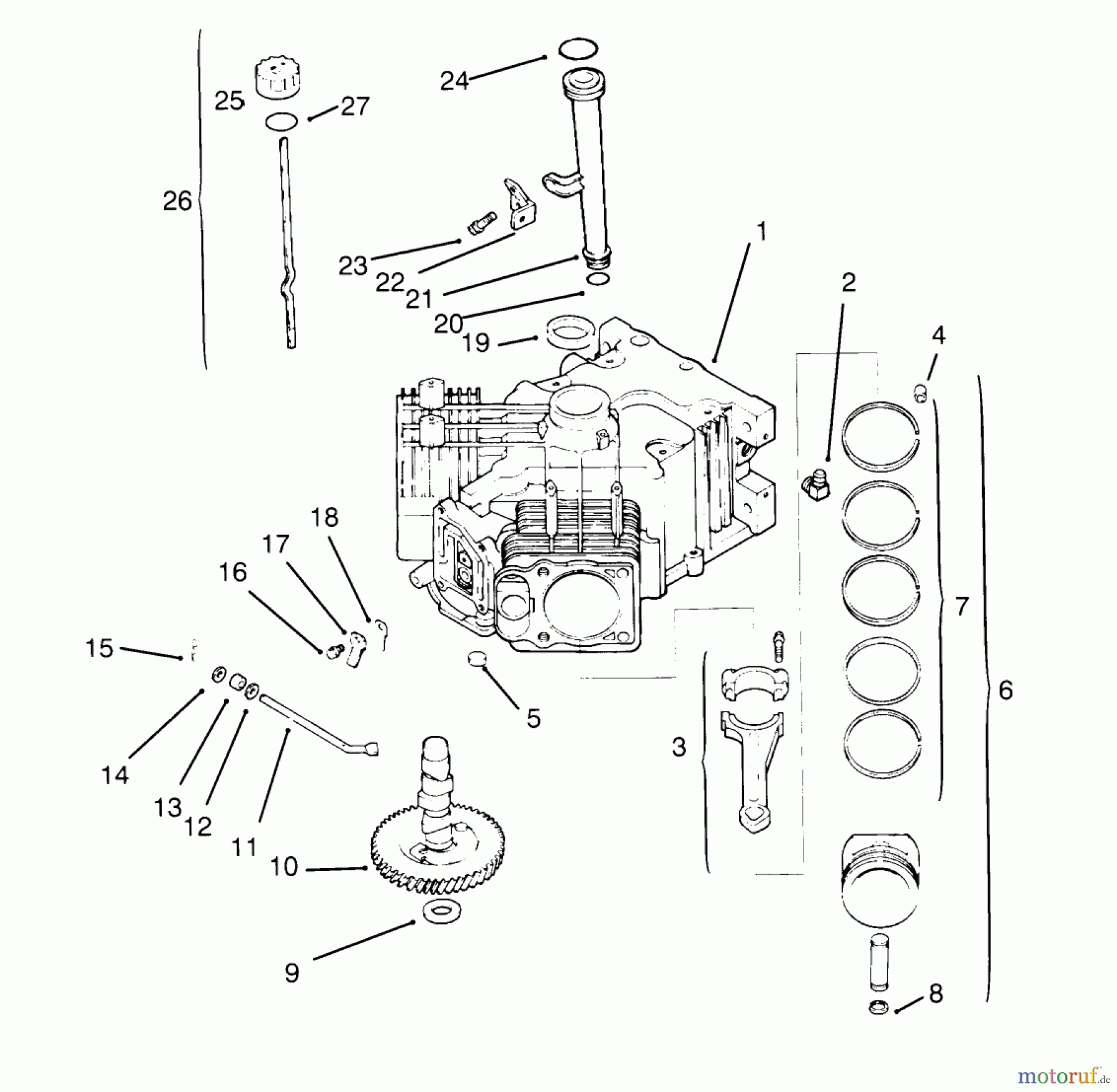  Toro Neu Mowers, Lawn & Garden Tractor Seite 1 72063 (264-H) - Toro 264-H Yard Tractor, 1995 (5900001-5900498) CRANKCASE (KOHLER ENGINE CV14S-PS1472) #2