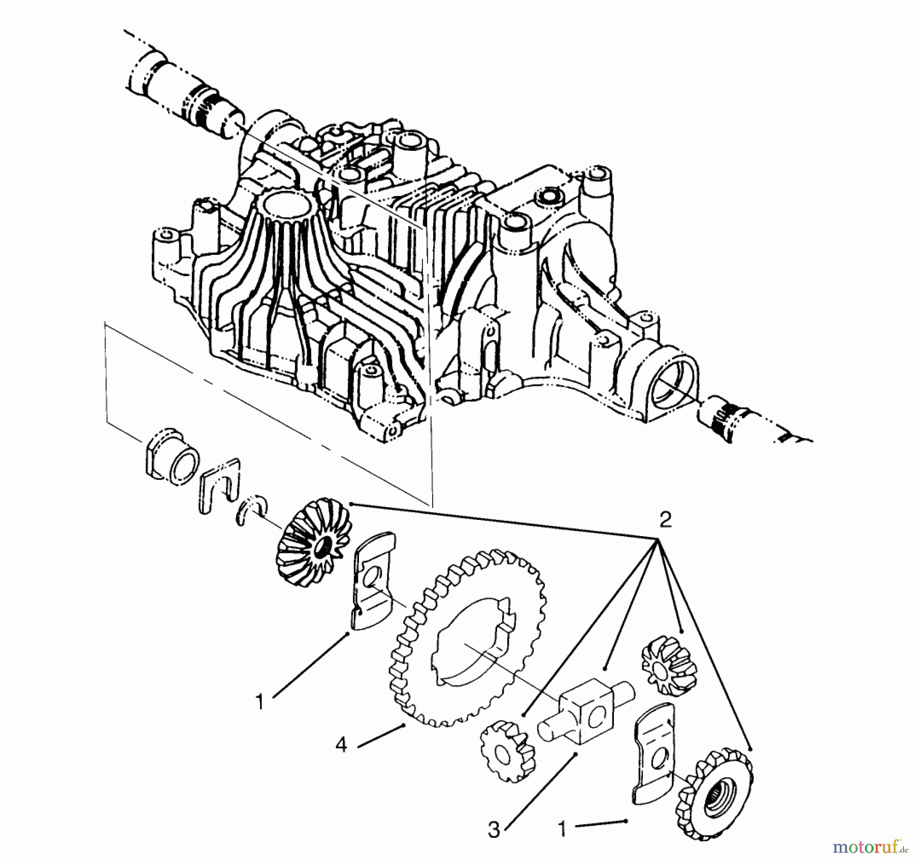  Toro Neu Mowers, Lawn & Garden Tractor Seite 1 72103 (268-H) - Toro 268-H Yard Tractor, 1995 (5900001-5900600) DIFFERENTIAL GEAR